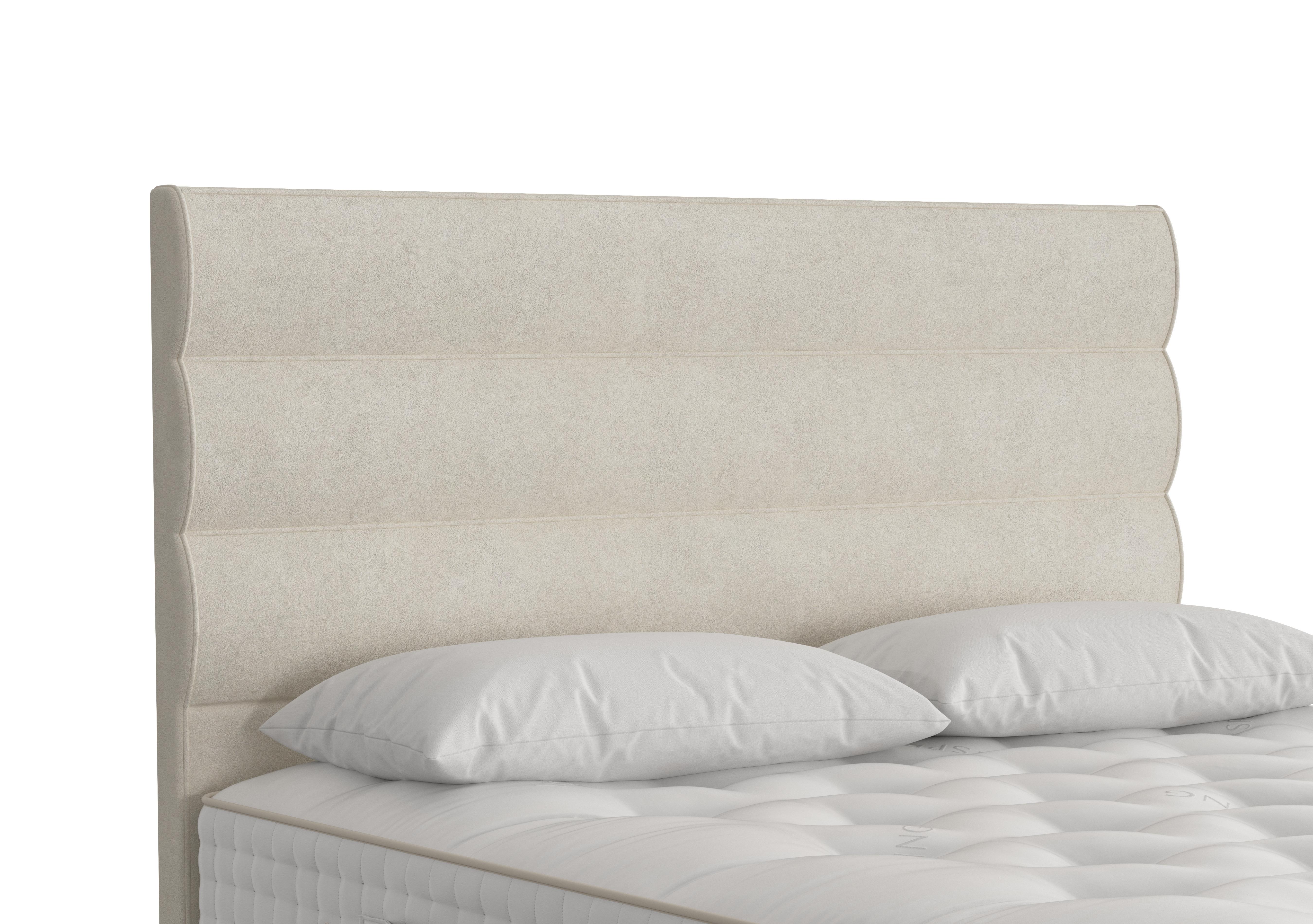 Triton Floor Standing Headboard in 409 Faux Suede Champagne on Furniture Village
