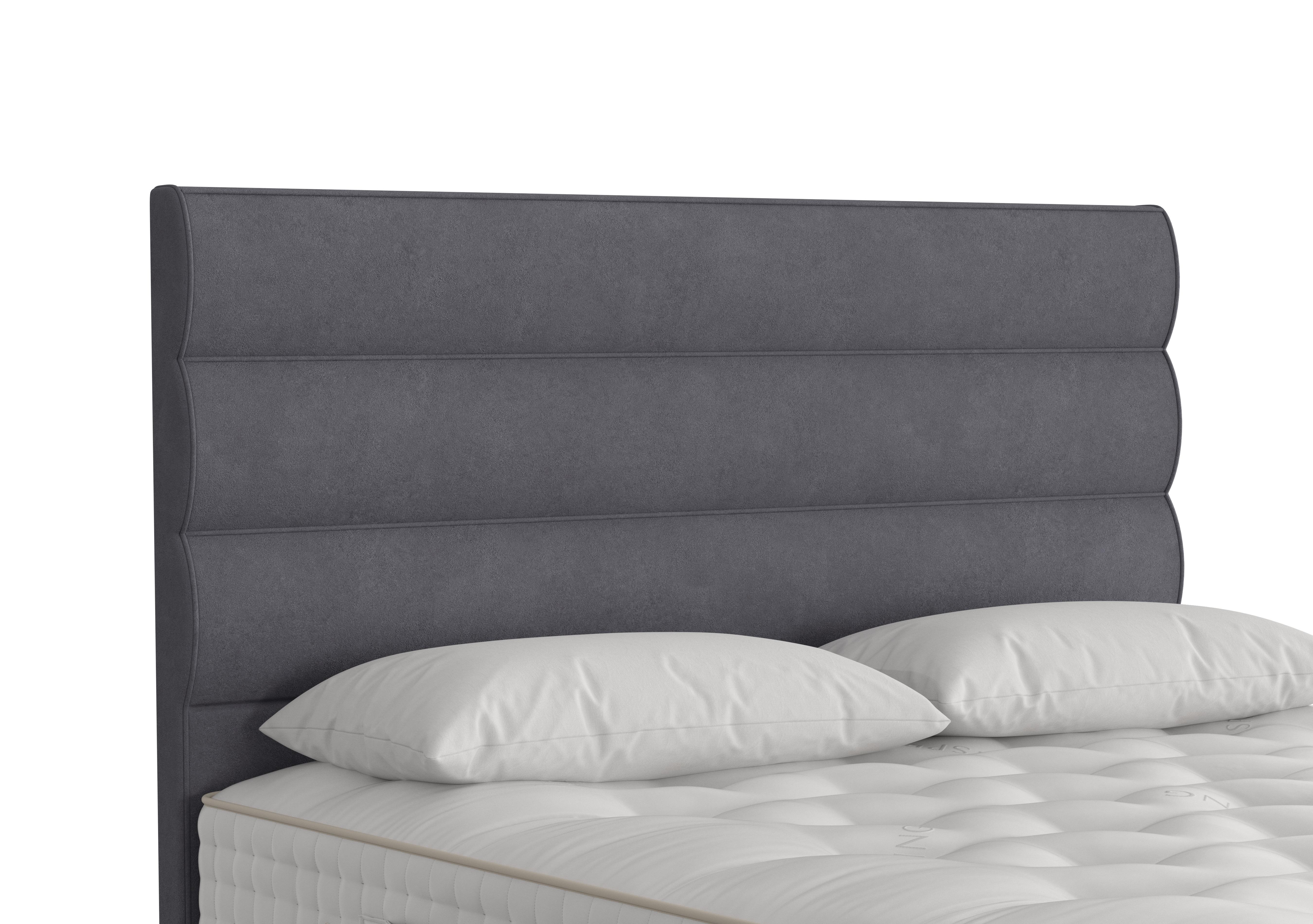 Triton Floor Standing Headboard in 410 Faux Suede Charcoal on Furniture Village