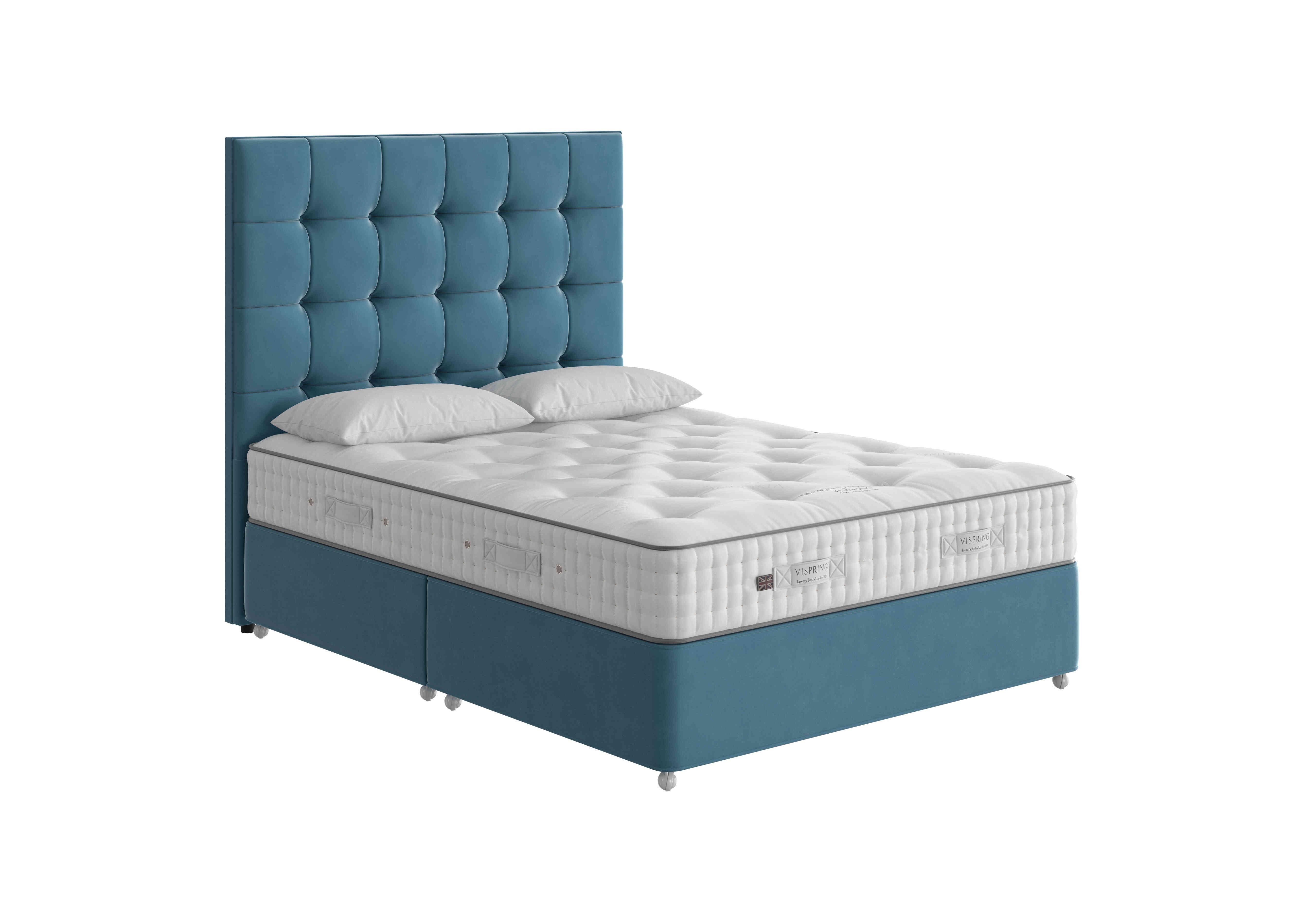 Regal Superb Divan Set in 4042 Plush Velvet Teal on Furniture Village