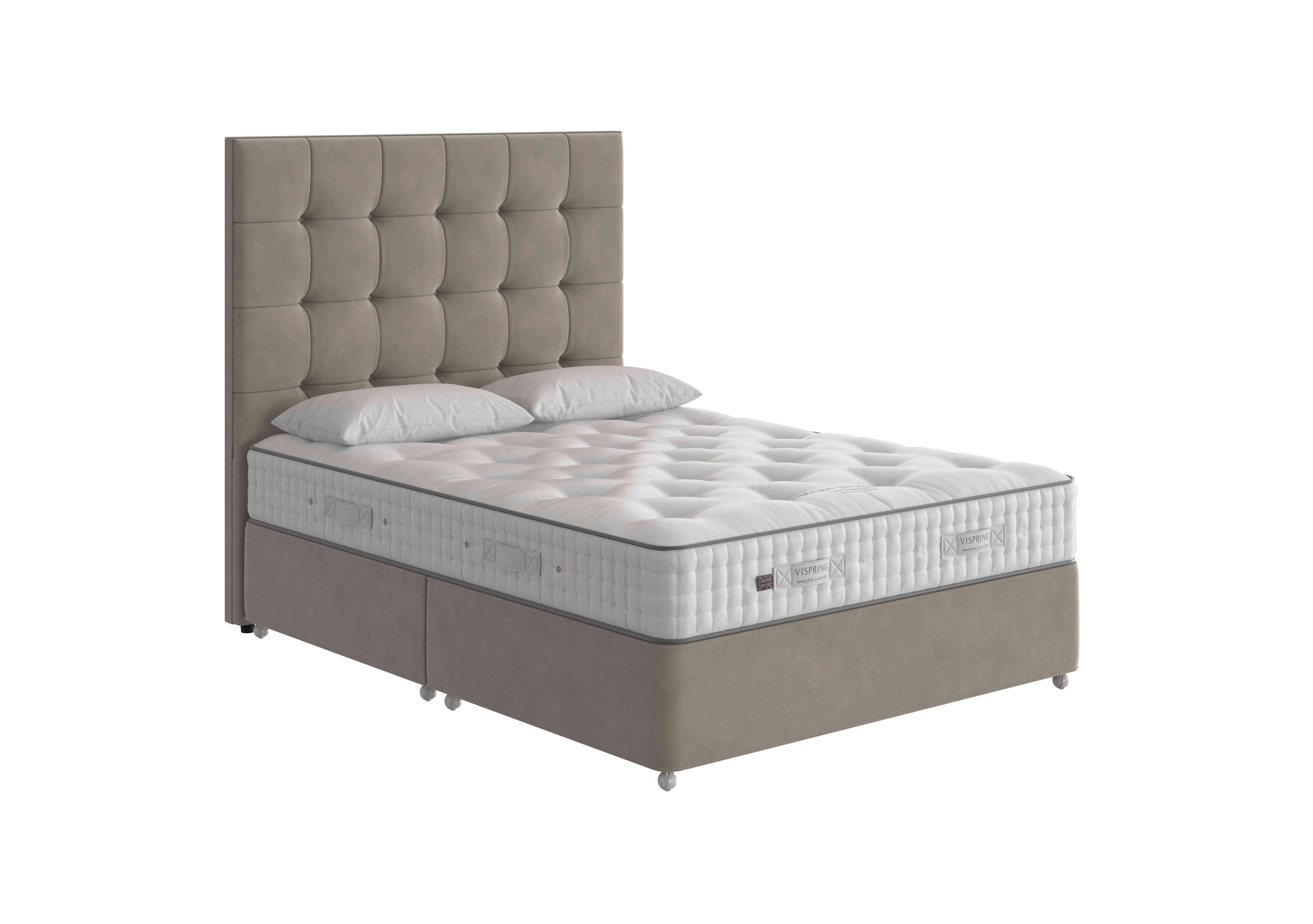 Regal Superb Divan Set in Tick-4016 Plush Velv Ii Platin on Furniture Village