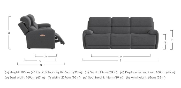 Link 3 Seater Fabric Power Recliner Sofa with Power Headrests in  on Furniture Village