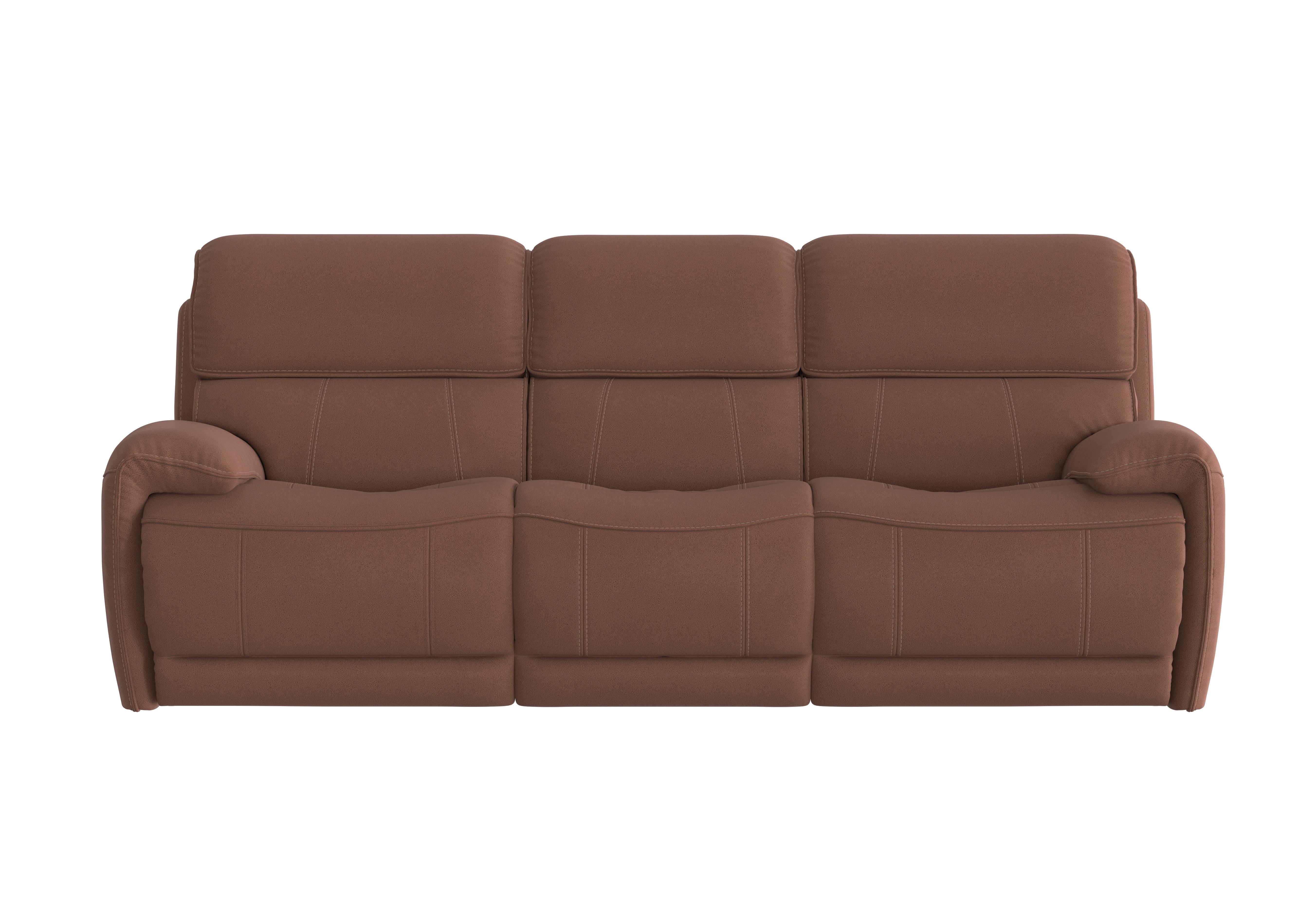 Link 3 Seater Fabric Power Recliner Sofa with Power Headrests in Bfa-Blj-R05 Hazelnut on Furniture Village