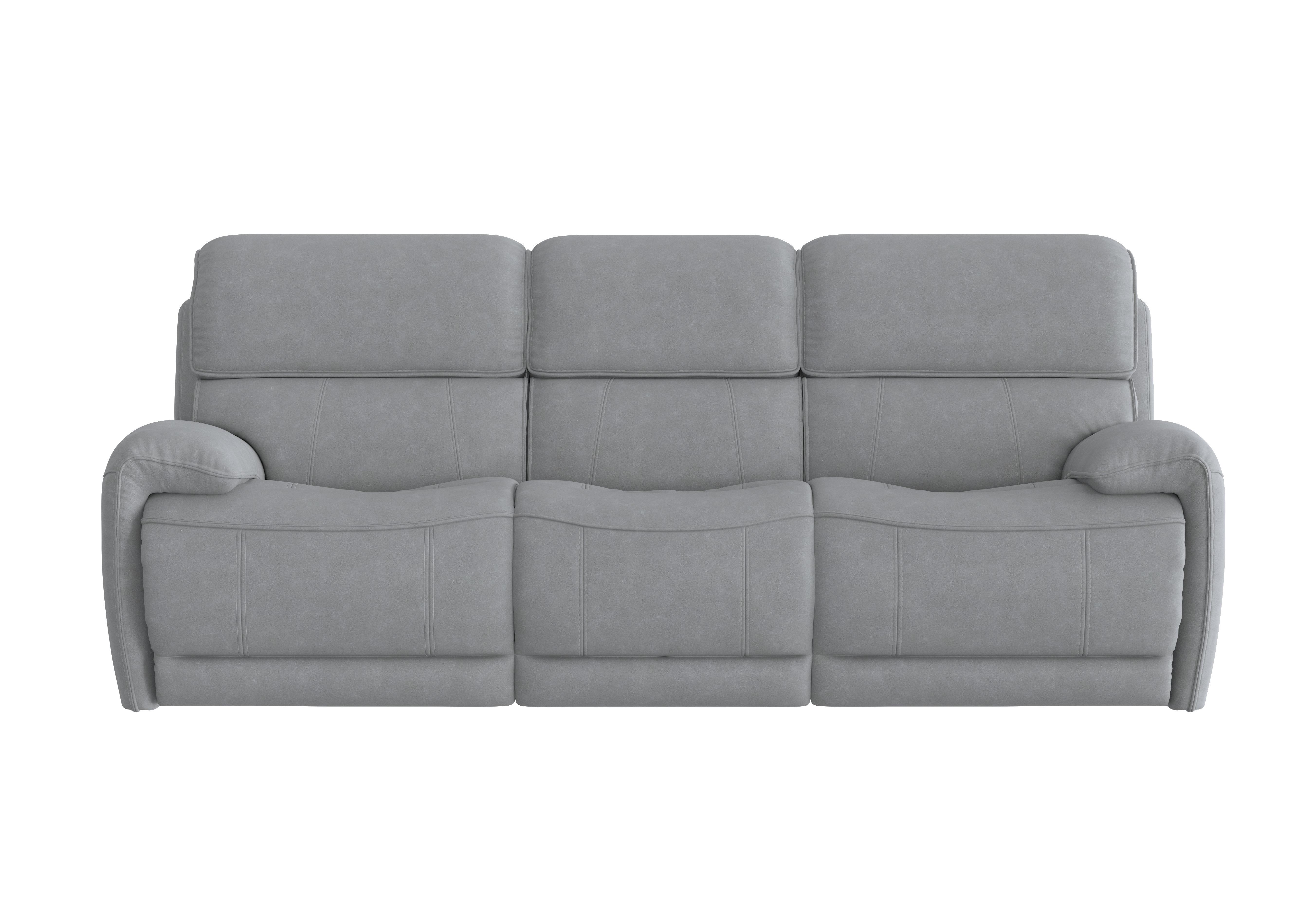 Link 3 Seater Fabric Power Recliner Sofa with Power Headrests in Bfa-Ori-R07 Bluish Grey on Furniture Village