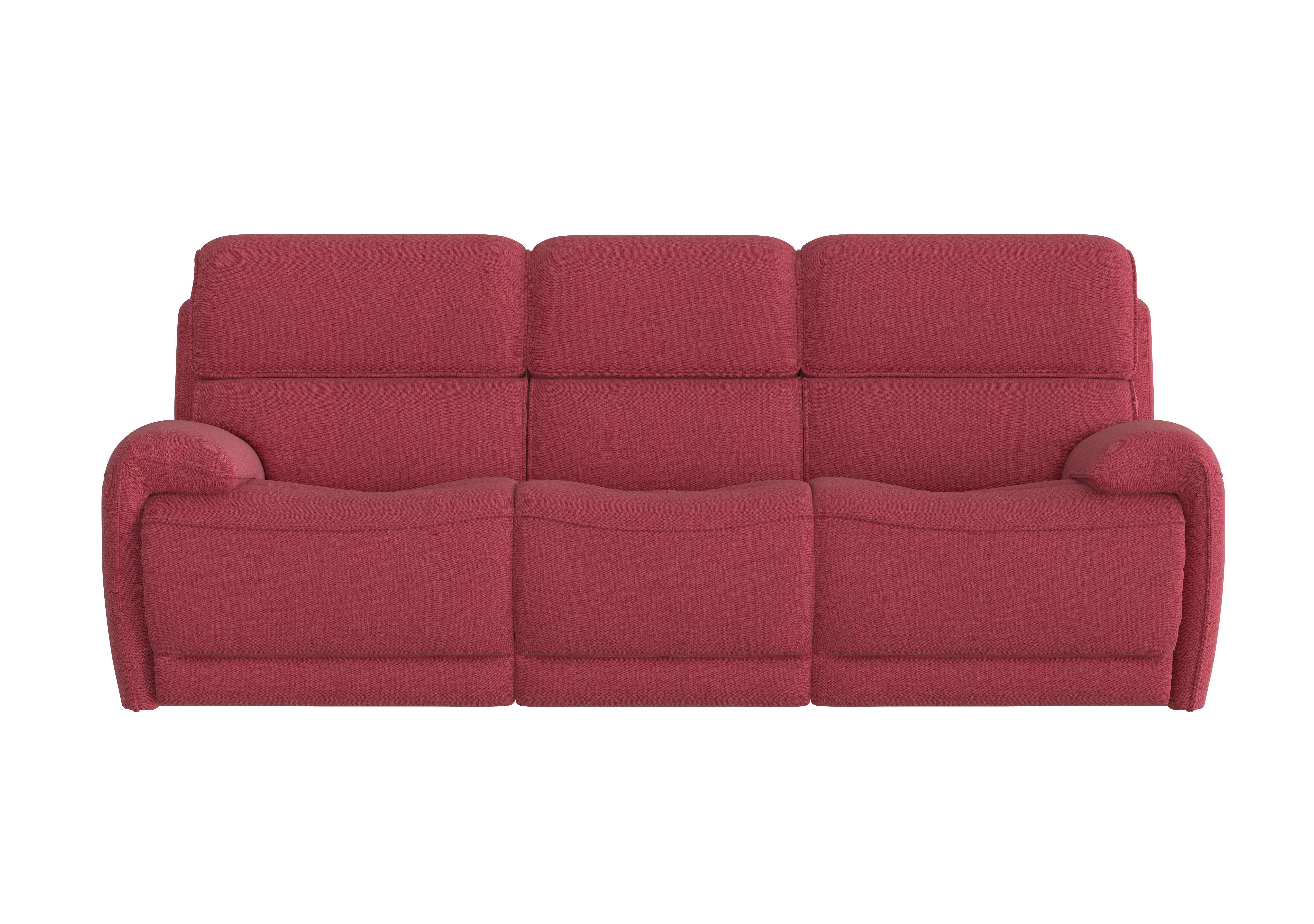 Link 3 Seater Fabric Power Recliner Sofa with Power Headrests in Fab-Blt-R29 Red on Furniture Village