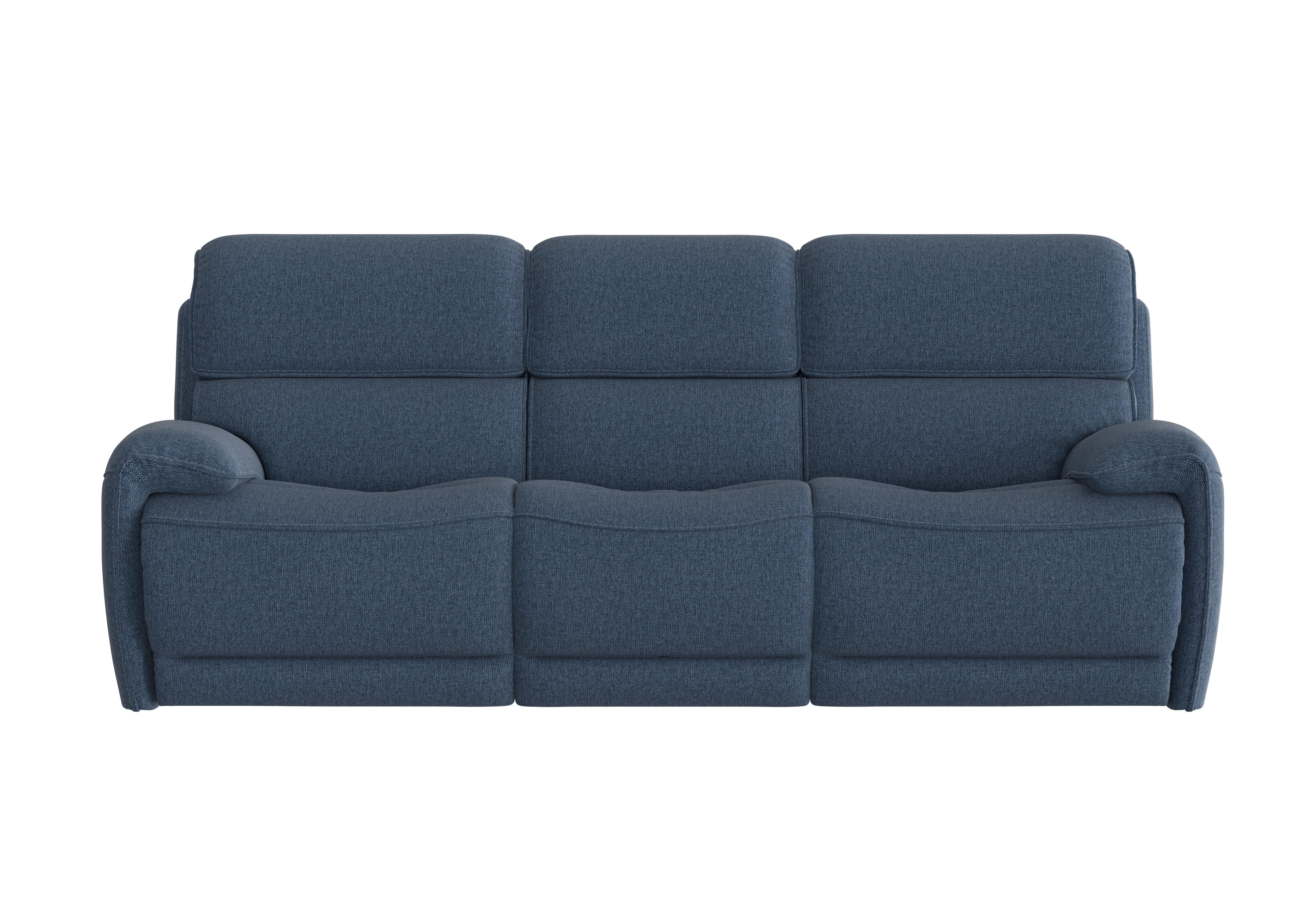 Link 3 Seater Fabric Power Recliner Sofa with Power Headrests in Fab-Blt-R38 Blue on Furniture Village