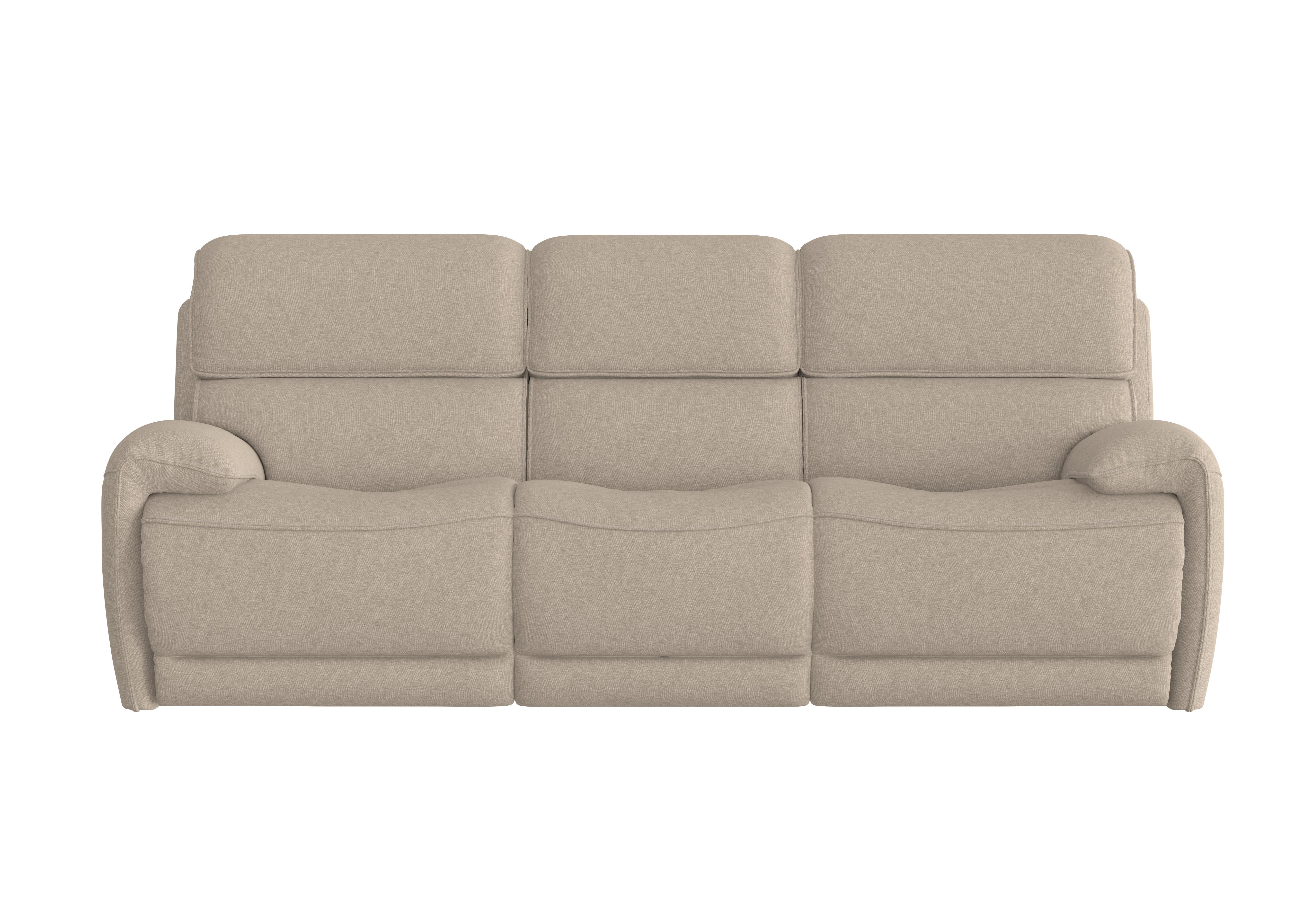 Link 3 Seater Fabric Power Recliner Sofa with Power Headrests in Fab-Ska-R28 Beige on Furniture Village