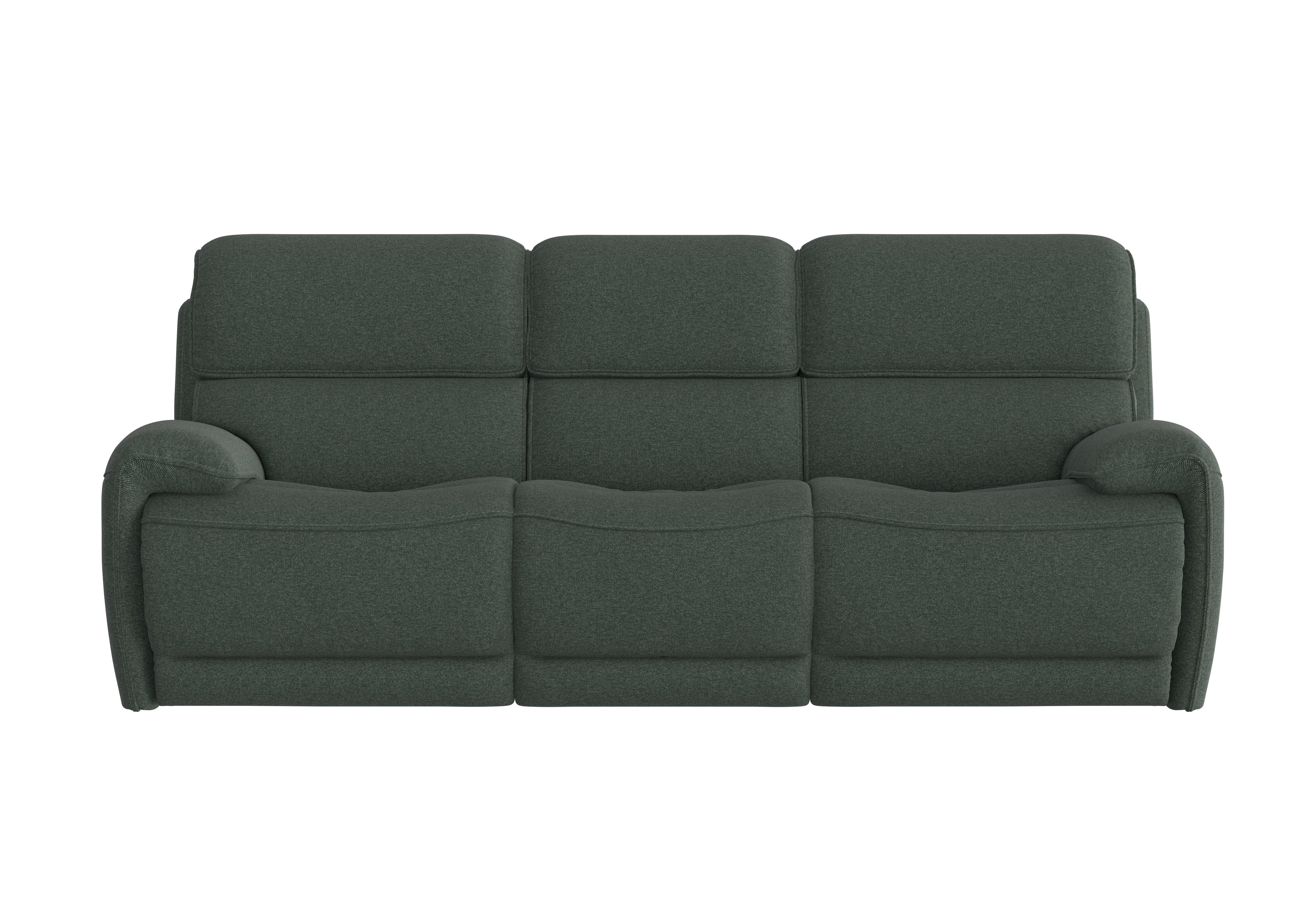 Link 3 Seater Fabric Power Recliner Sofa with Power Headrests in Fab-Ska-R48 Moss Green on Furniture Village