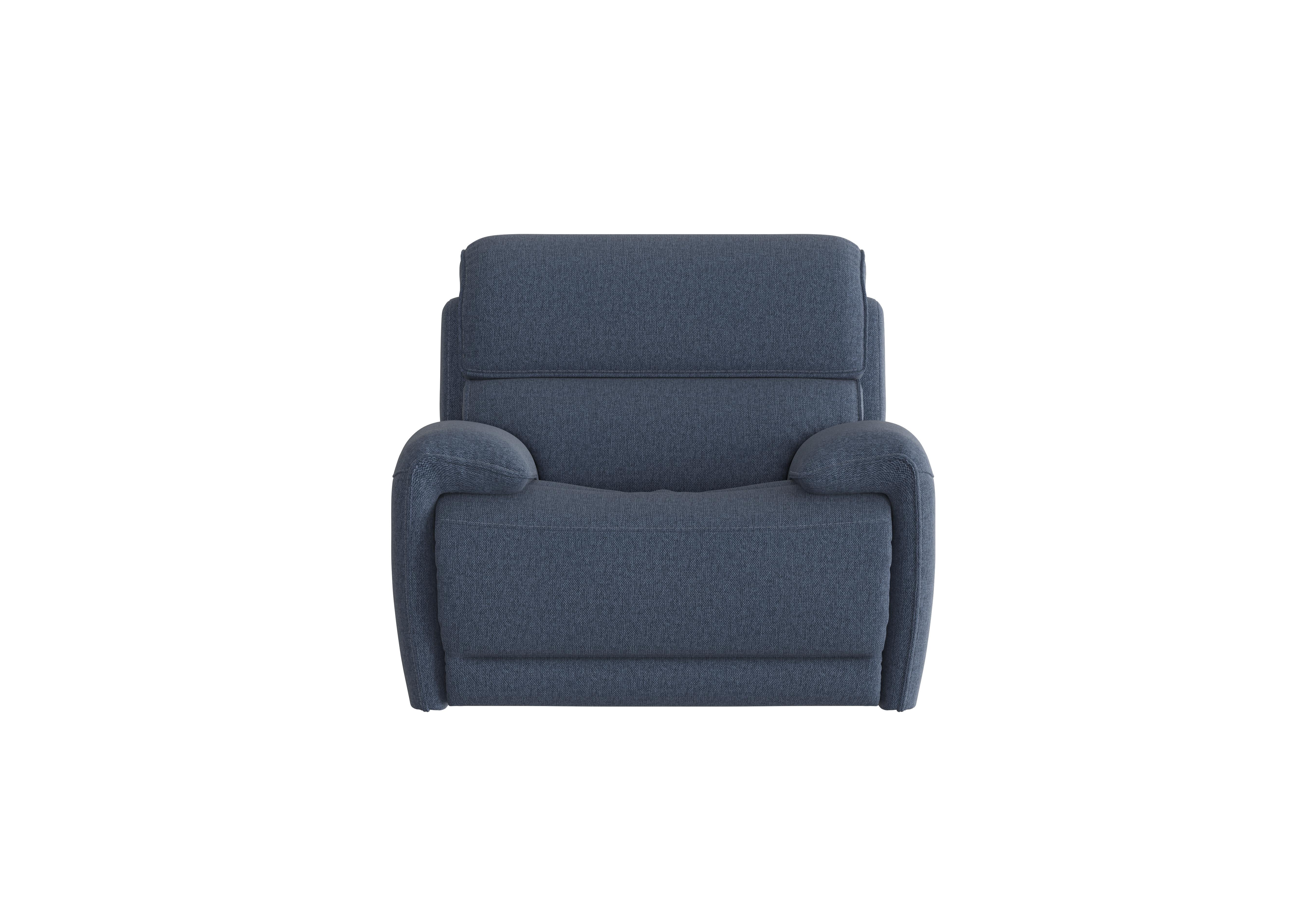 Link Fabric Power Recliner Armchair with Power Headrests in Fab-Blt-R38 Blue on Furniture Village