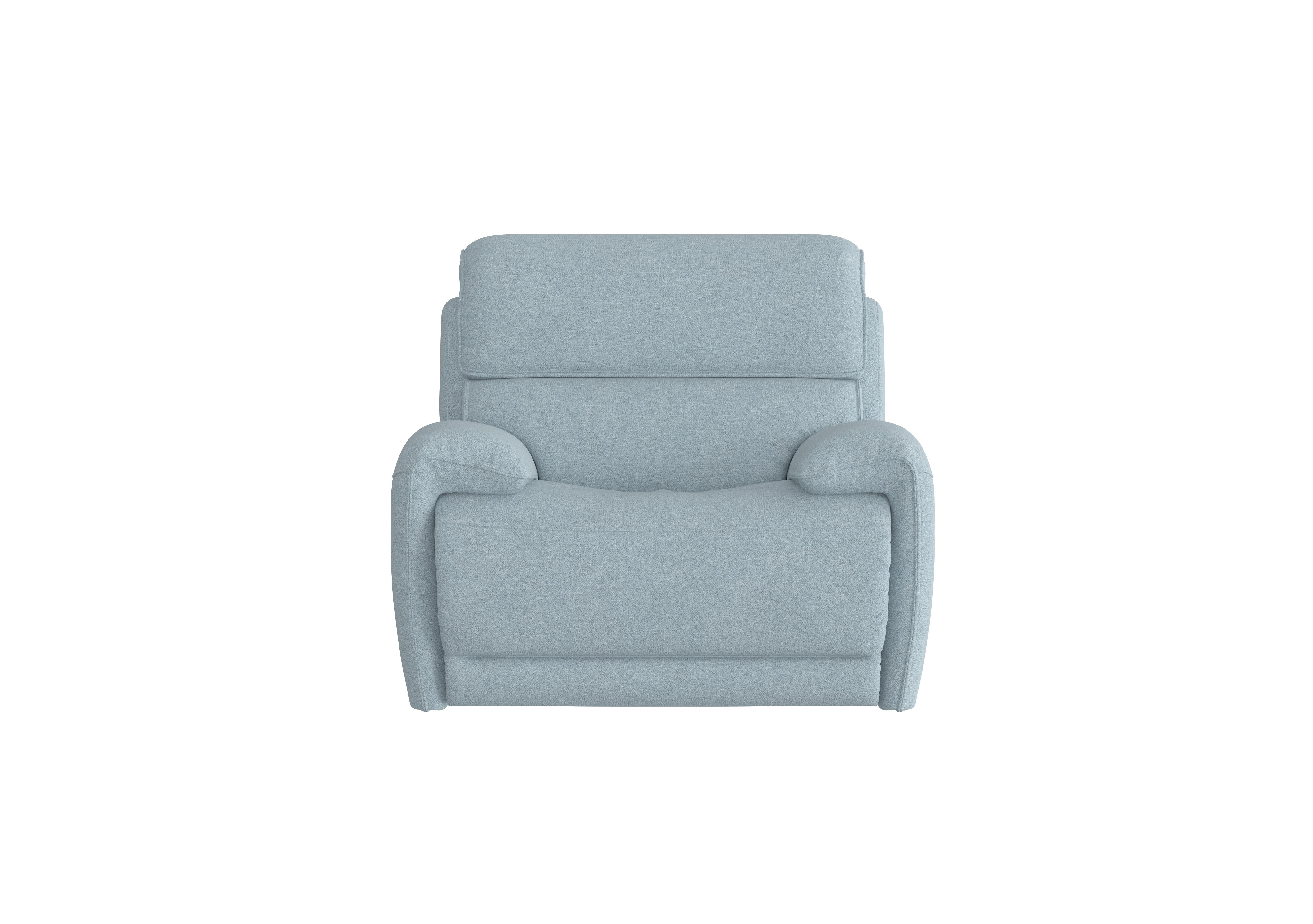Link Fabric Power Recliner Armchair with Power Headrests in Fab-Meo-R17 Baby Blue on Furniture Village