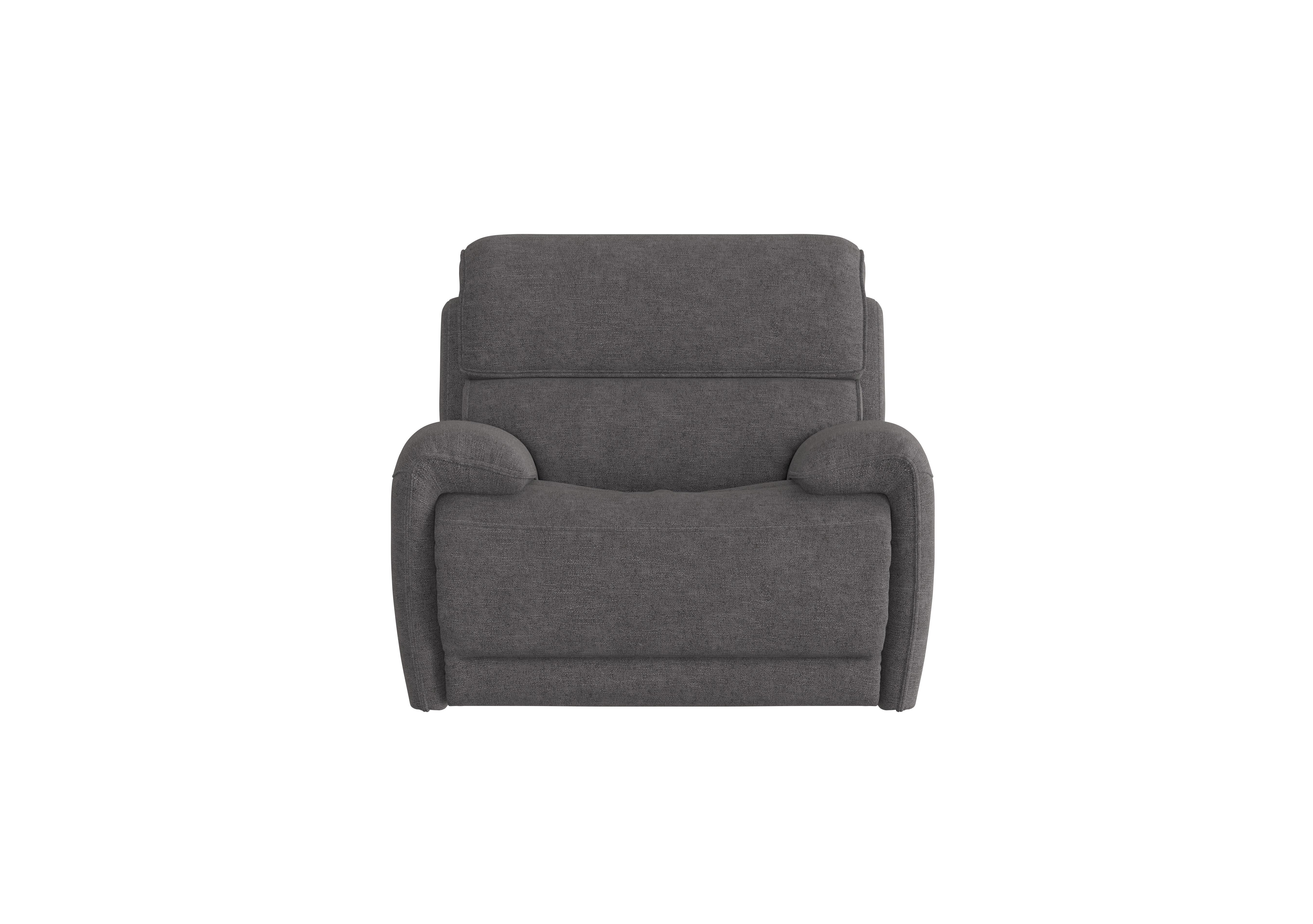 Link Fabric Power Recliner Armchair with Power Headrests in Fab-Meo-R25 Iron Grey on Furniture Village