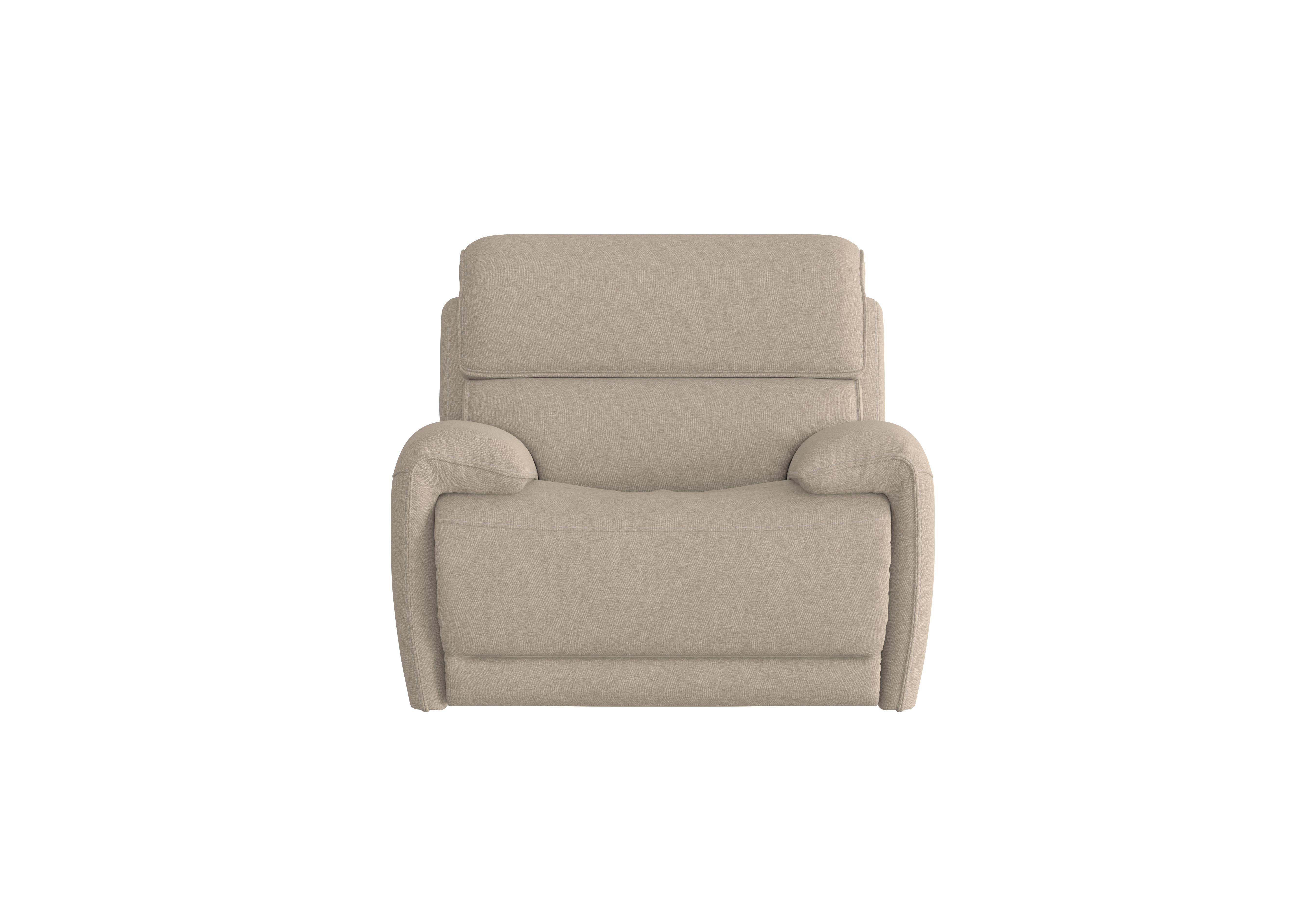 Link Fabric Power Recliner Armchair with Power Headrests in Fab-Ska-R28 Beige on Furniture Village