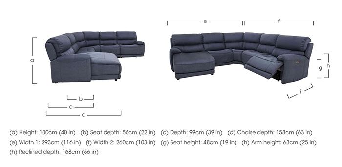 Link Fabric Corner Chaise Power Sofa in  on Furniture Village