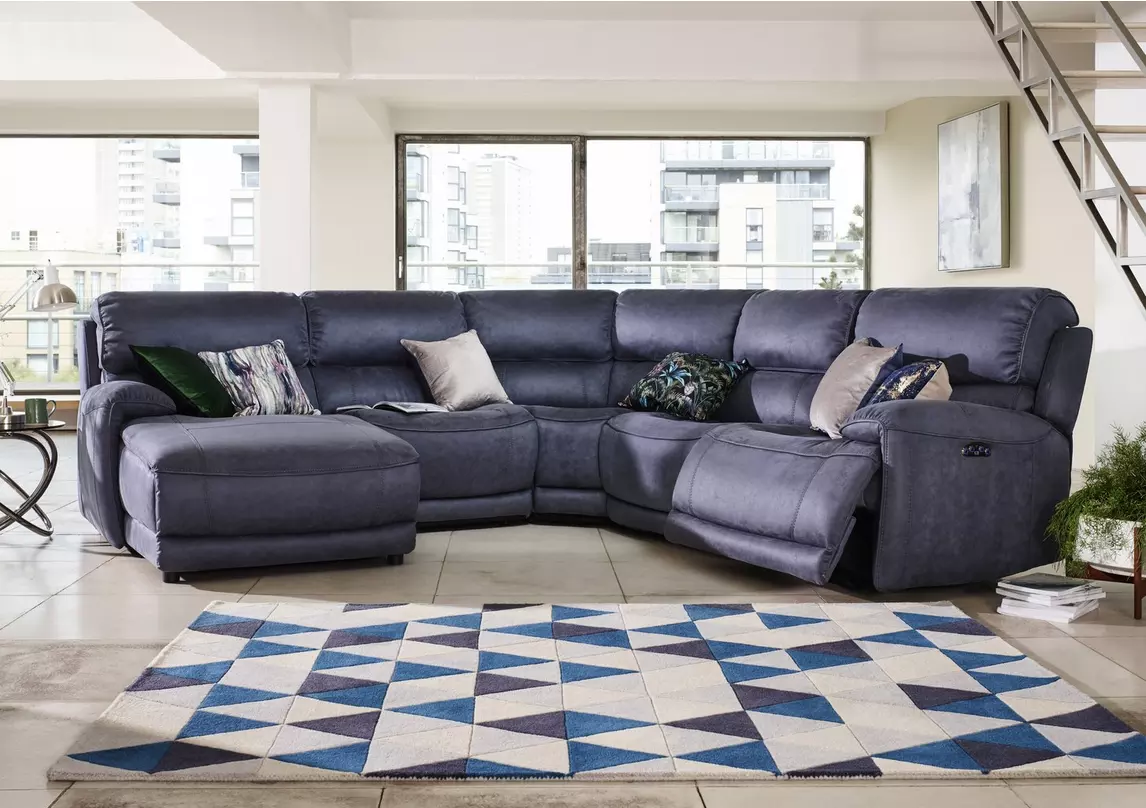 Link Fabric Corner Chaise Power Sofa Furniture Village