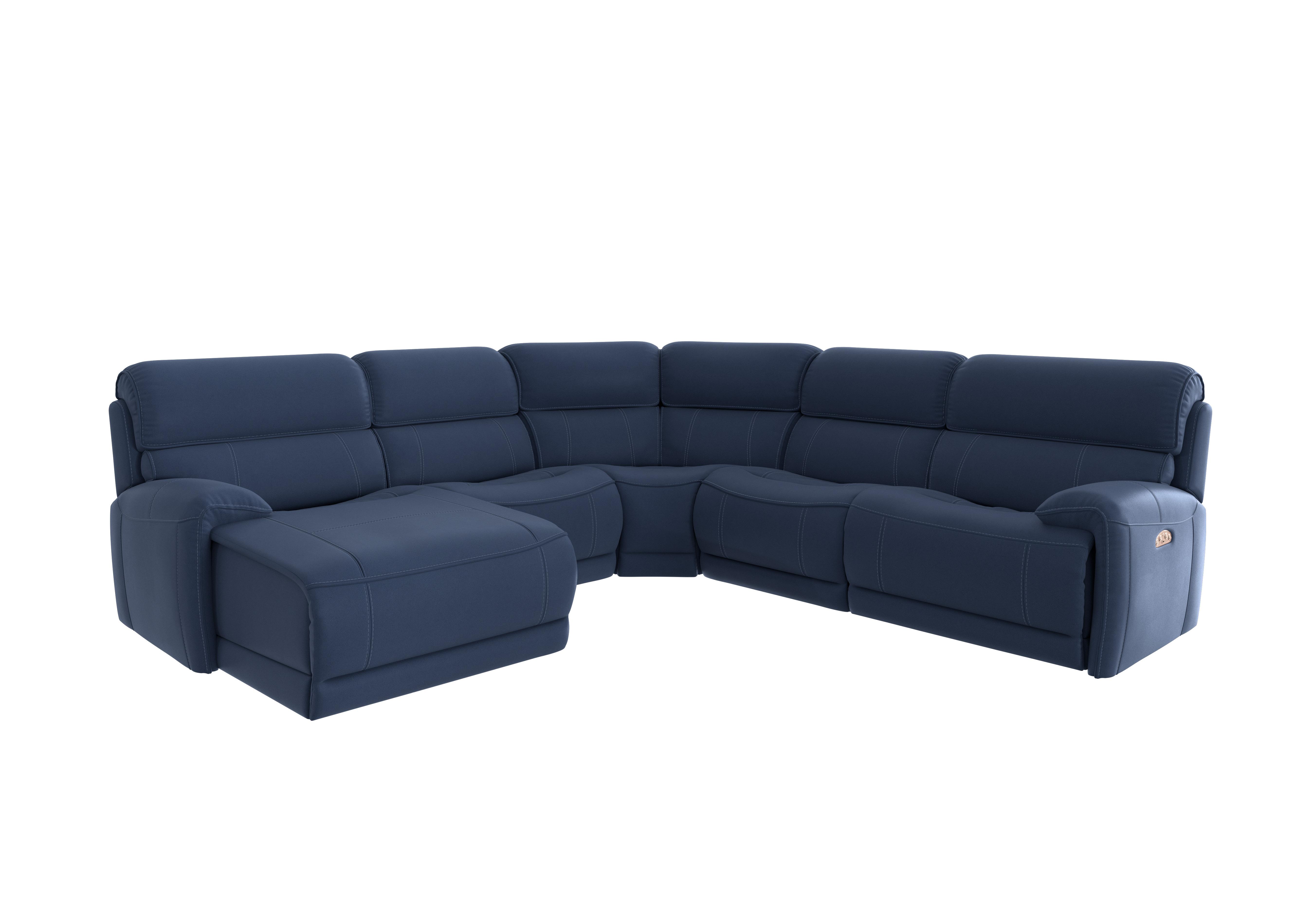 Link Fabric Corner Chaise Power Sofa in Bfa-Blj-R10 Blue on Furniture Village