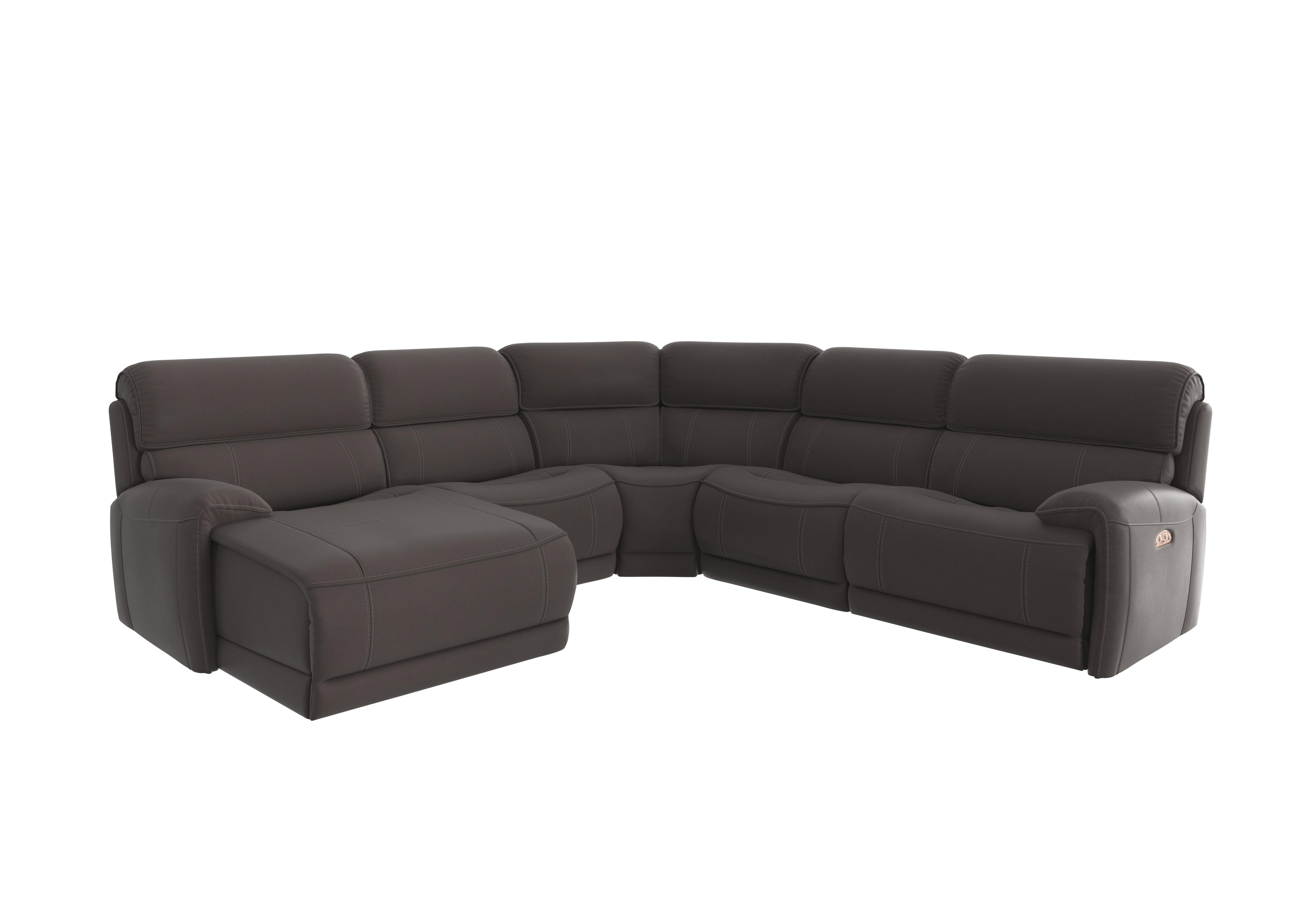 Link Fabric Corner Chaise Power Sofa in Bfa-Blj-R16 Grey on Furniture Village