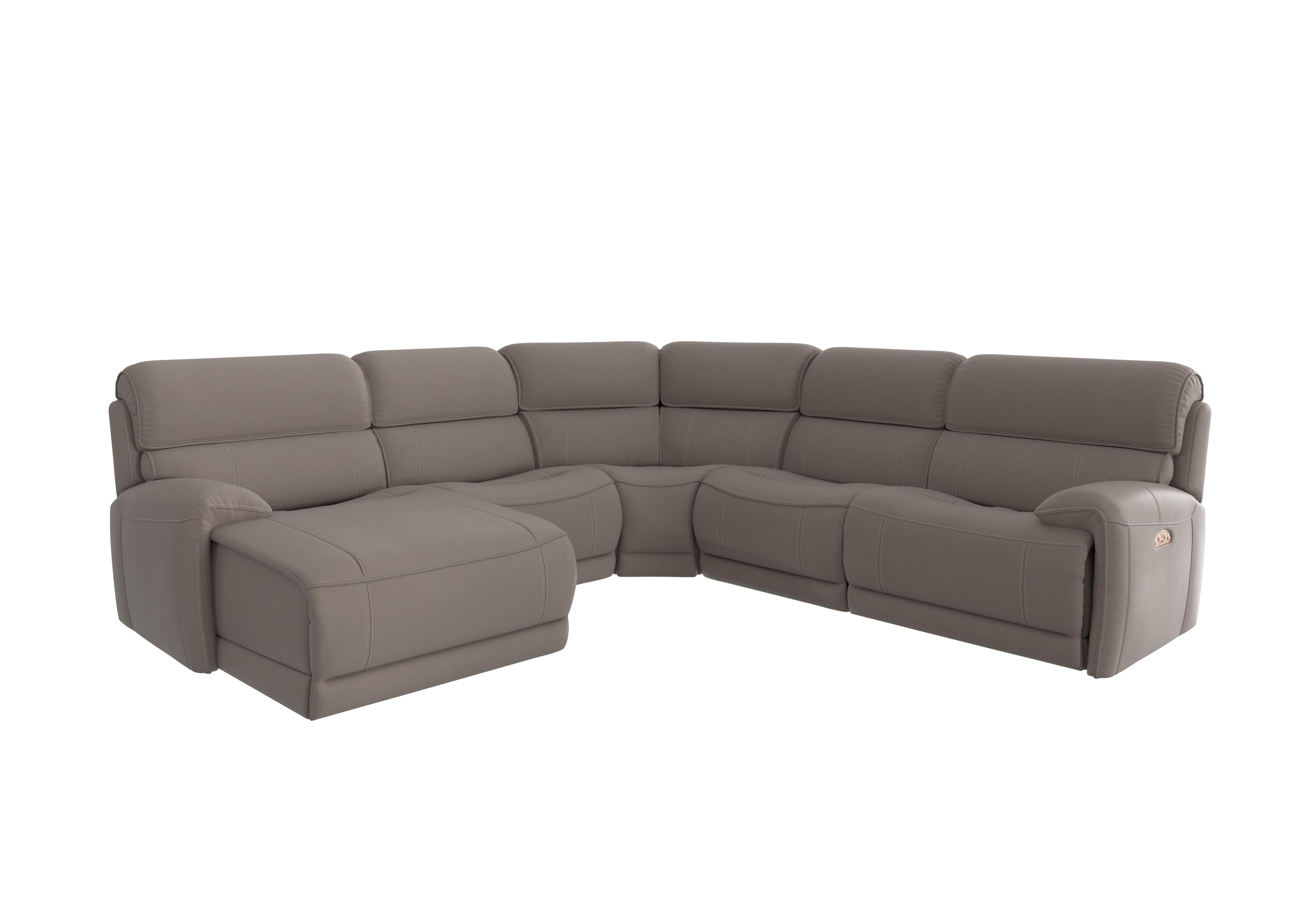 Link Fabric Corner Chaise Power Sofa in Bfa-Blj-R946 Silver on Furniture Village