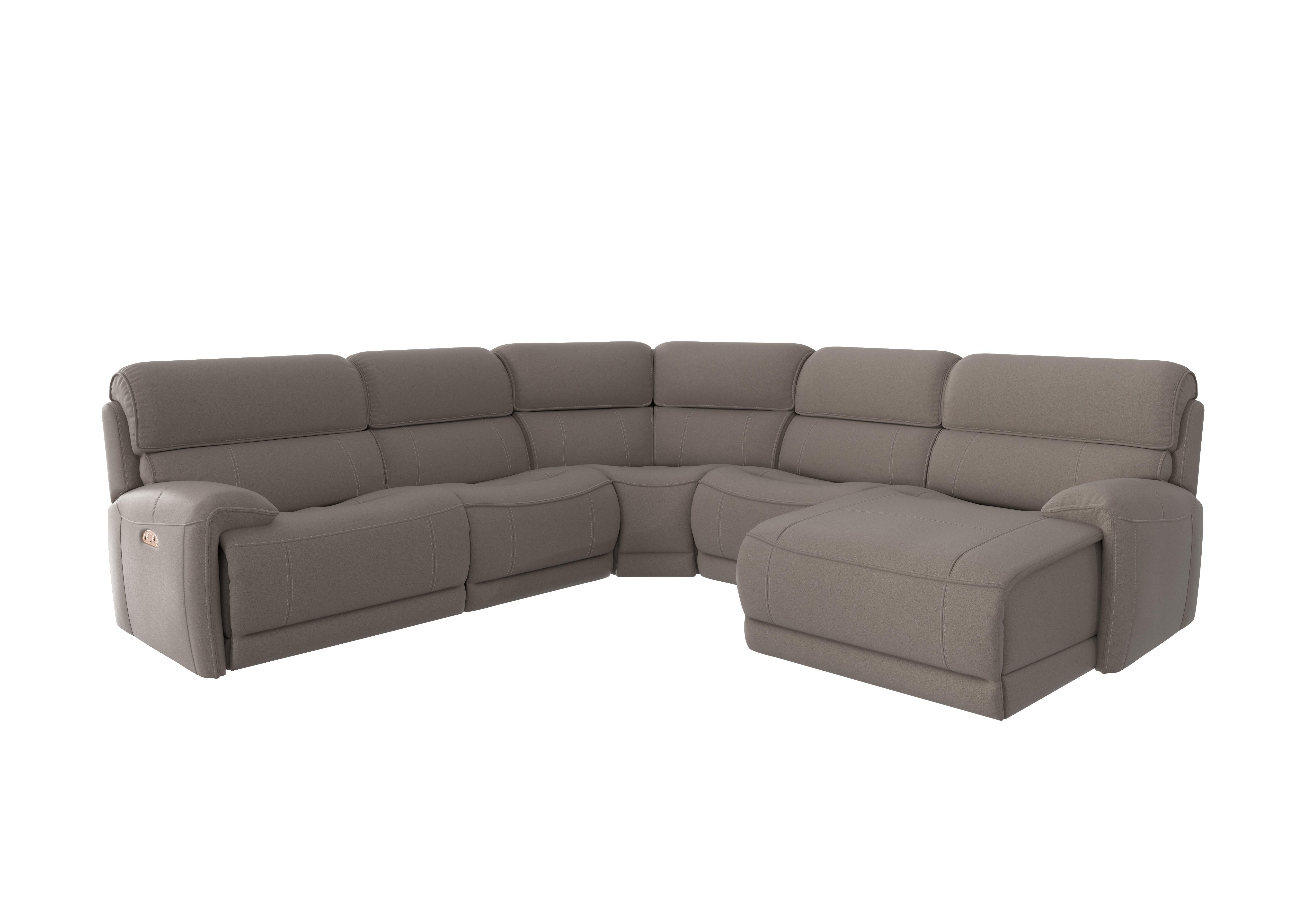 Link Fabric Corner Chaise Power Sofa in Bfa-Blj-R946 Silver on Furniture Village