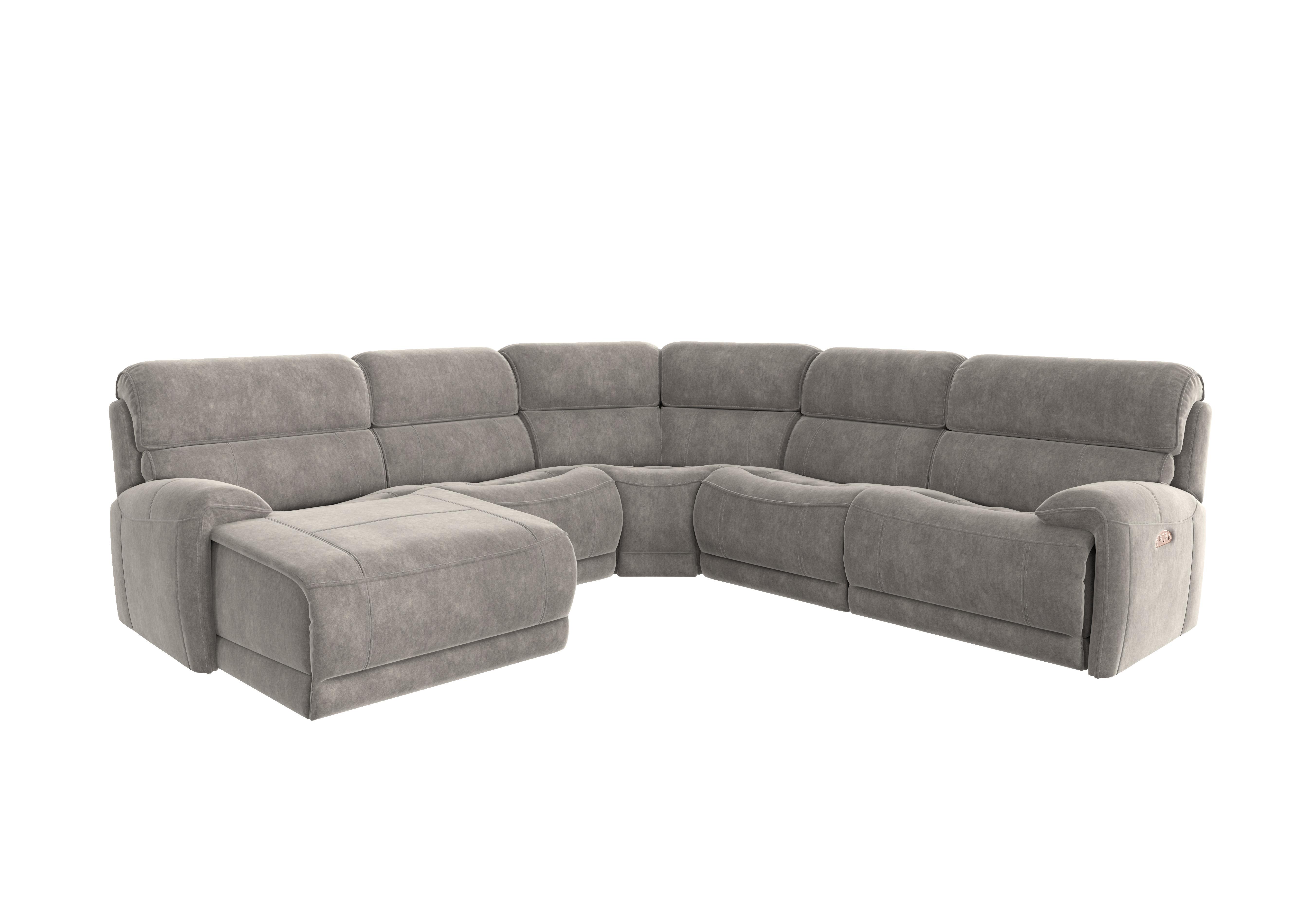 Link Fabric Corner Chaise Power Sofa in Bfa-Bnn-R28 Fv3 Grey on Furniture Village