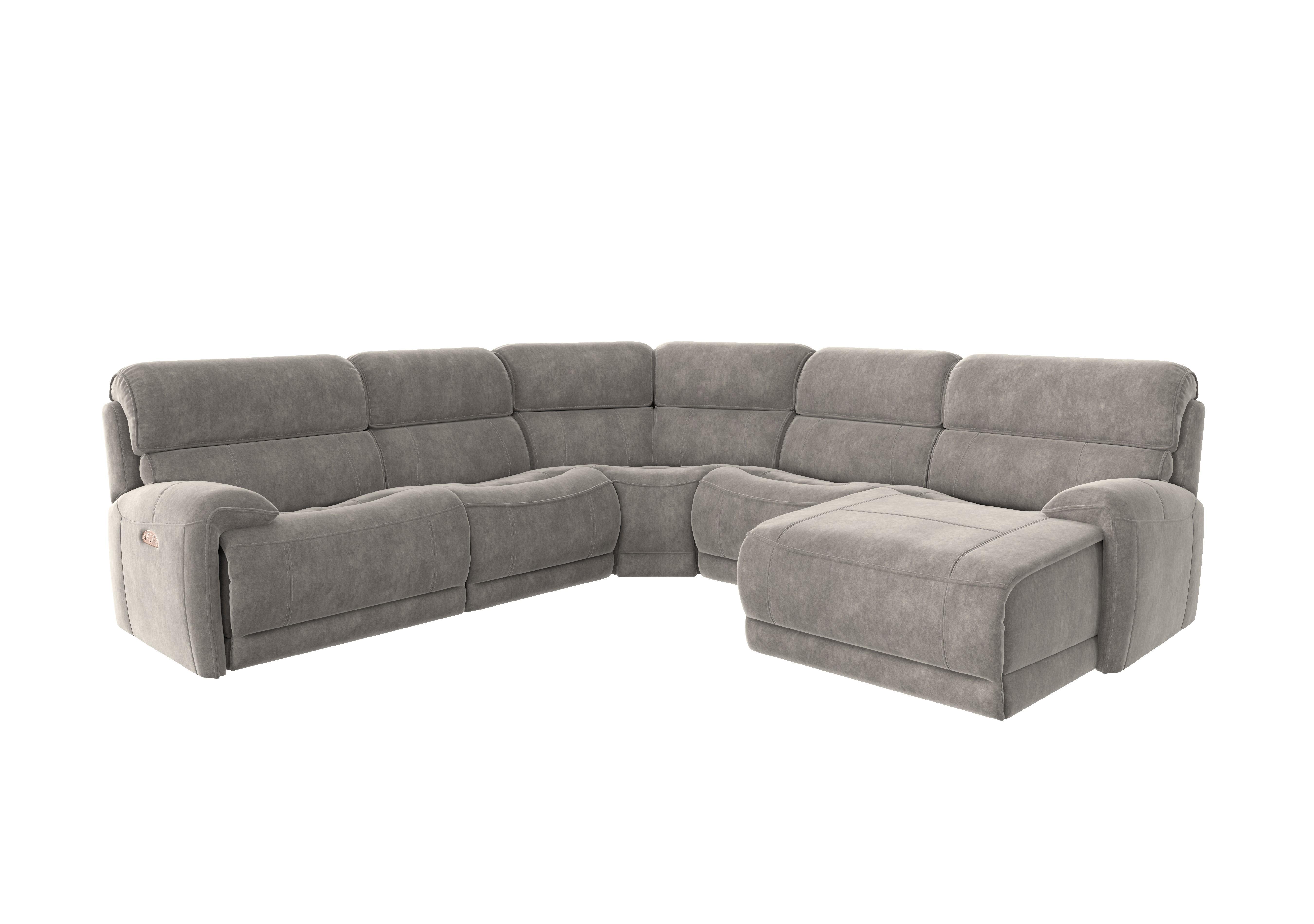 Link Fabric Corner Chaise Power Sofa in Bfa-Bnn-R28 Fv3 Grey on Furniture Village