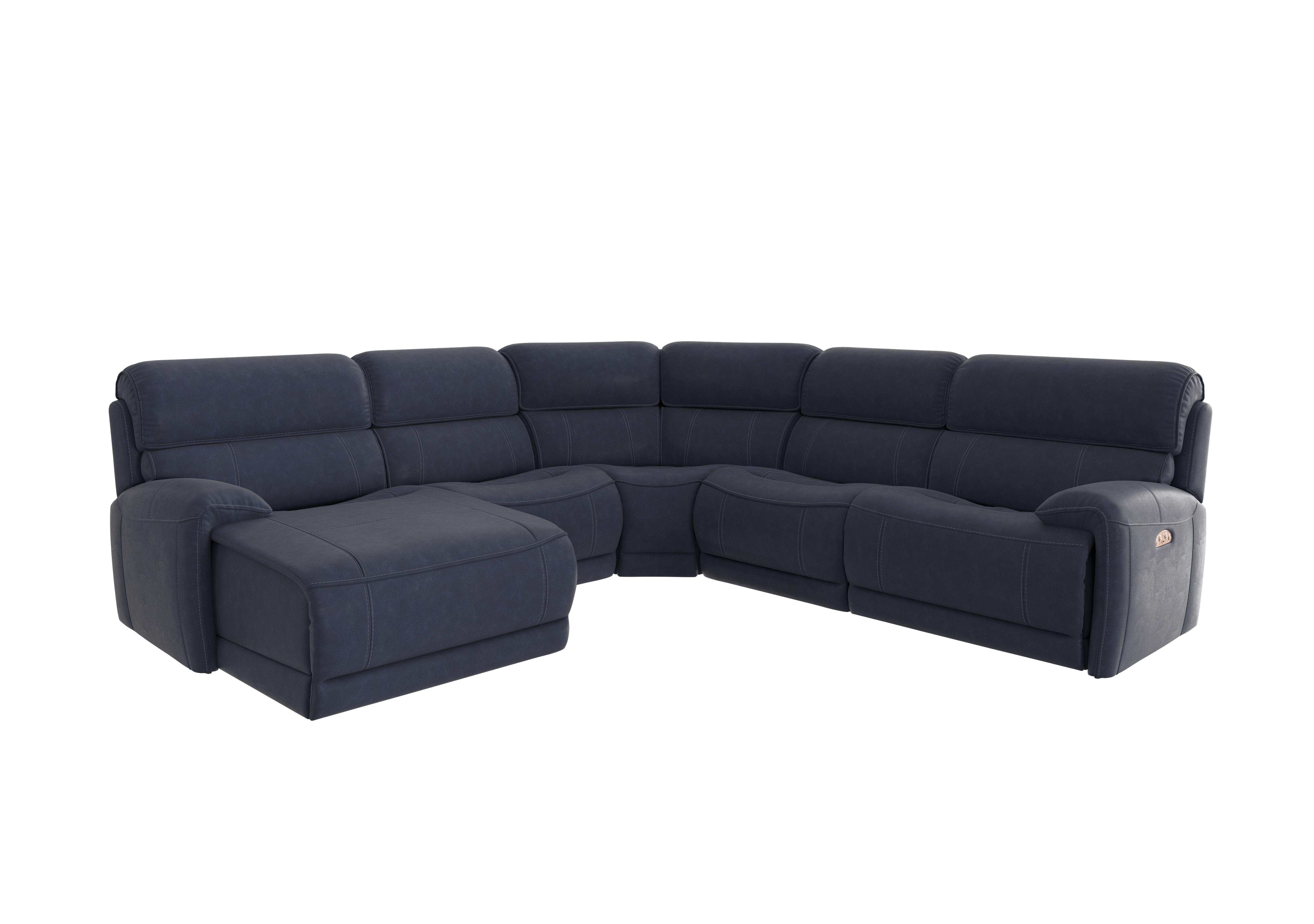 Link Fabric Corner Chaise Power Sofa in Bfa-Ori-R23 Blue on Furniture Village