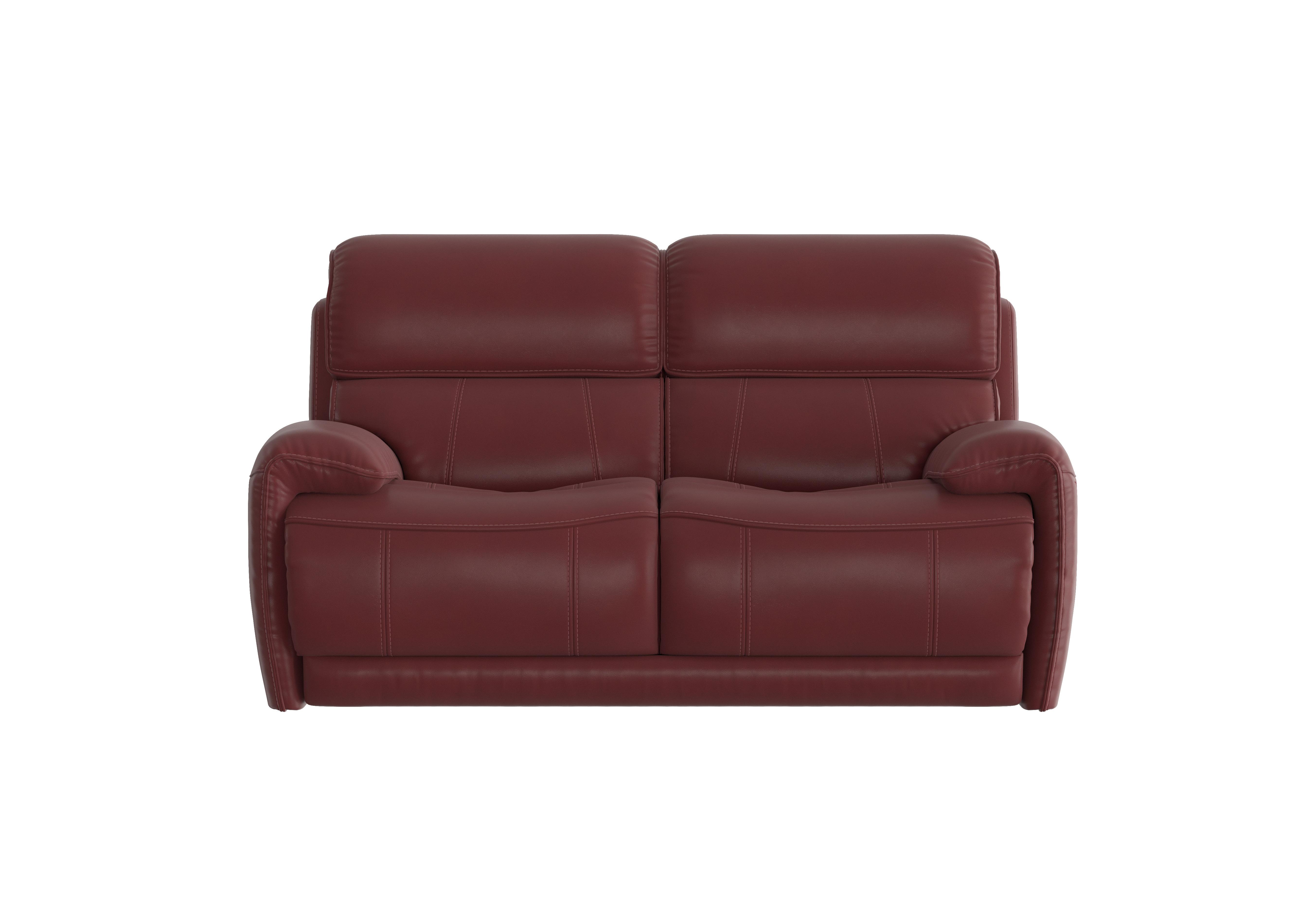 Link 2 Seater Leather Sofa in Bv-035c Deep Red on Furniture Village