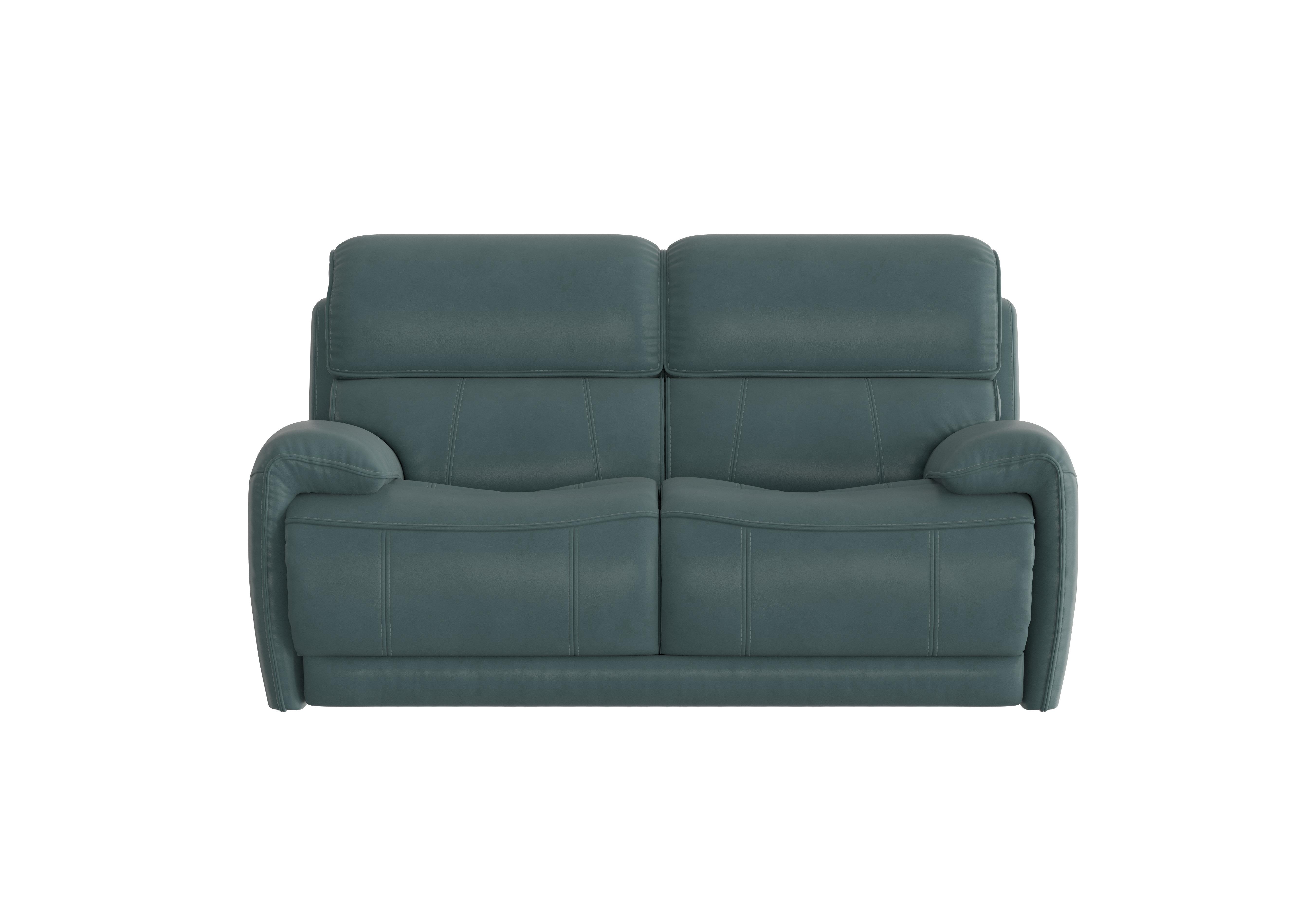 Link 2 Seater Leather Sofa in Bv-301e Lake Green on Furniture Village