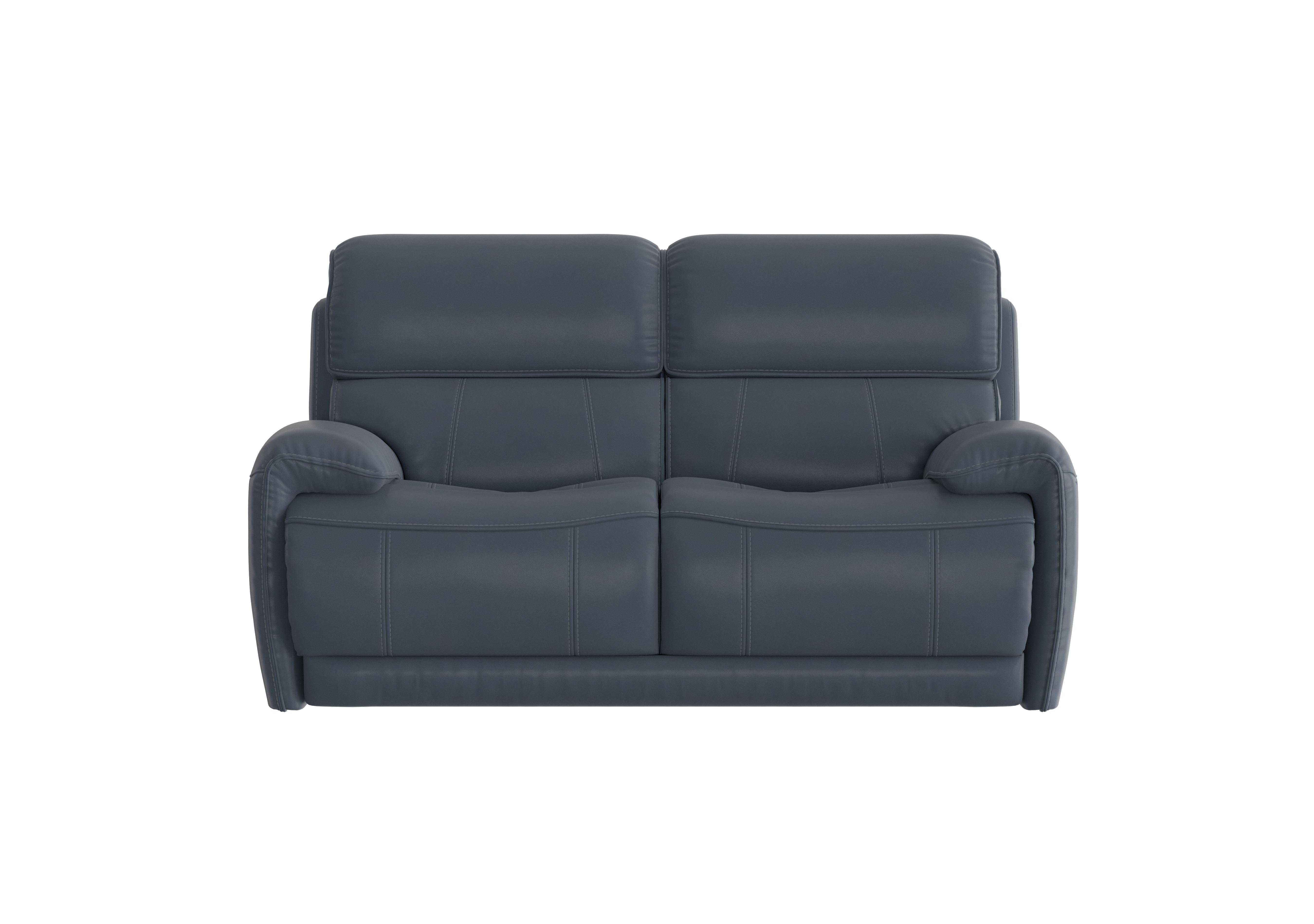 Link 2 Seater Leather Sofa in Bv-313e Ocean Blue on Furniture Village