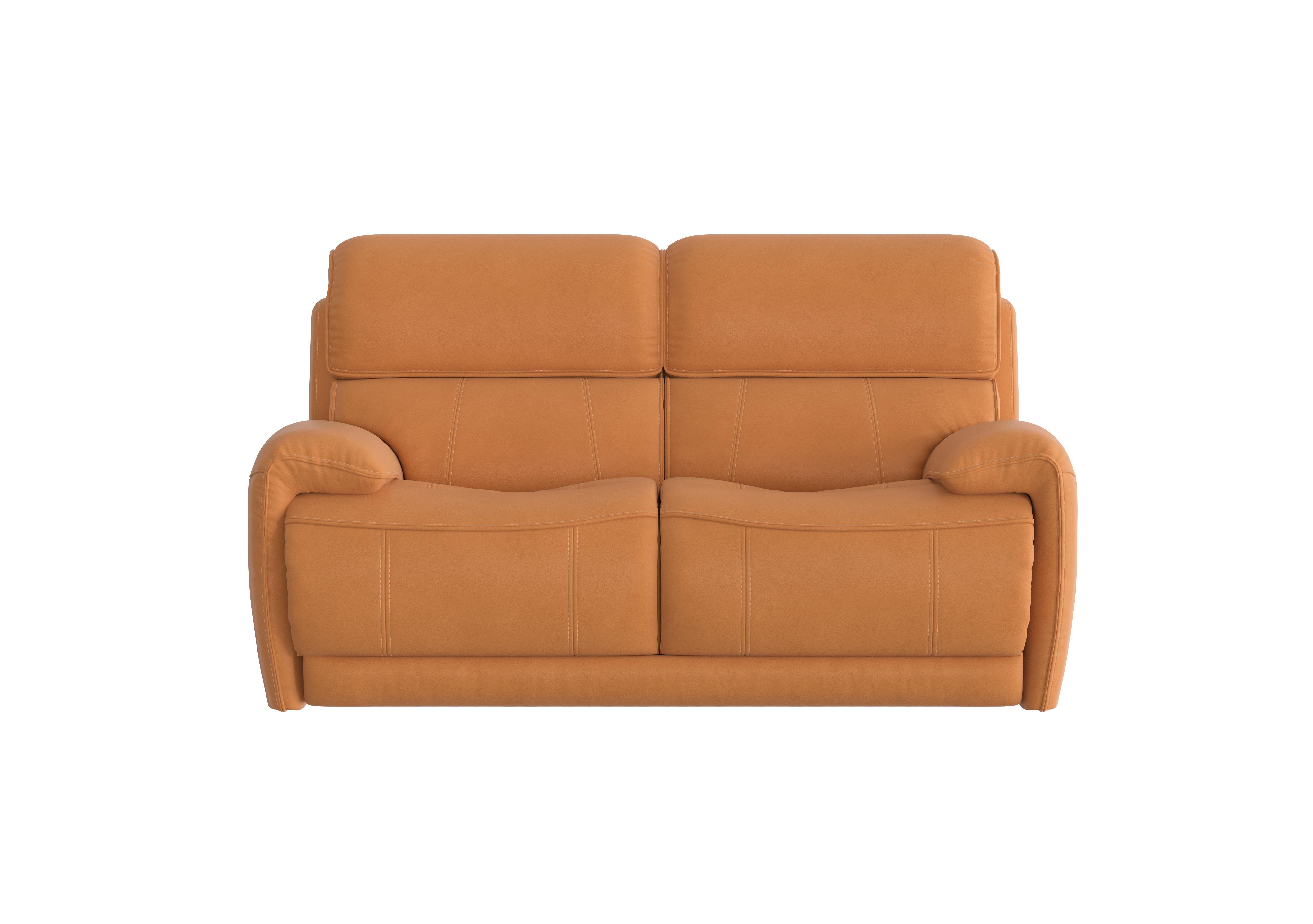 Link 2 Seater Leather Sofa in Bv-335e Honey Yellow on Furniture Village