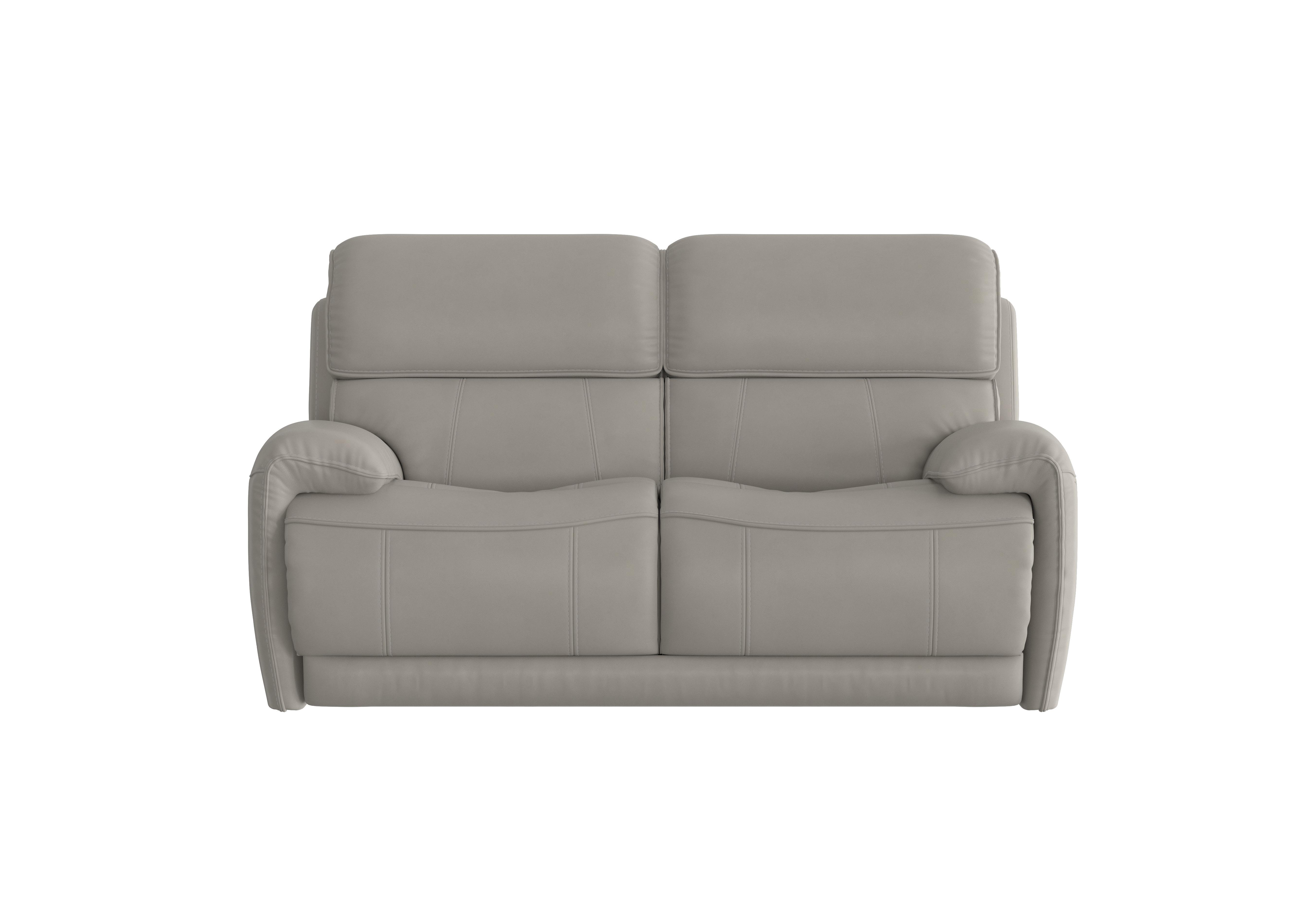Link 2 Seater Leather Sofa in Bv-946b Silver Grey on Furniture Village