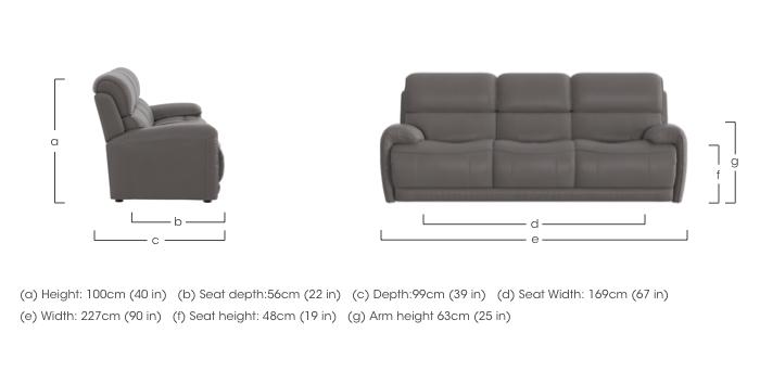 Link 3 Seater Leather Sofa in  on Furniture Village