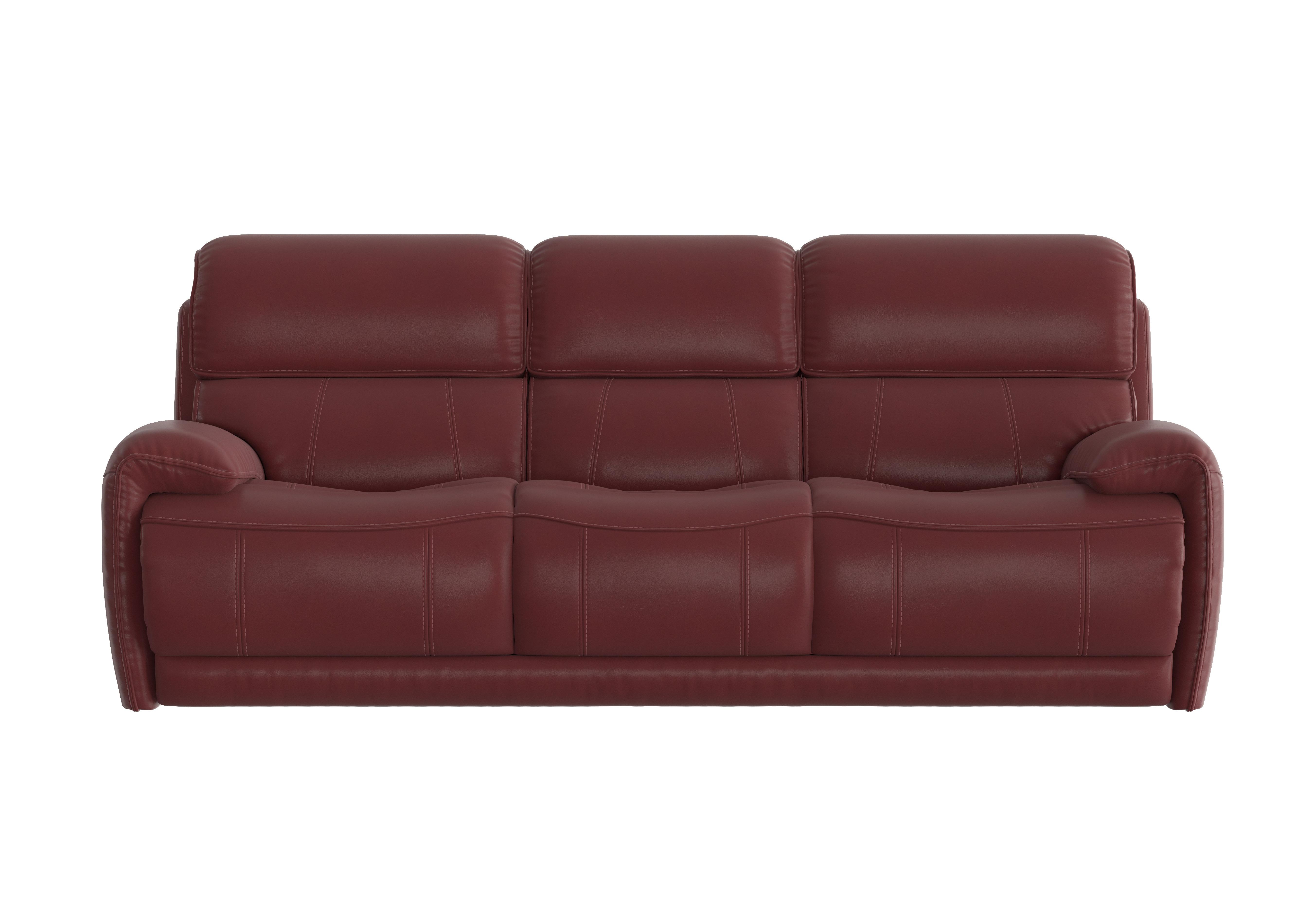 Link 3 Seater Leather Sofa in Bv-035c Deep Red on Furniture Village