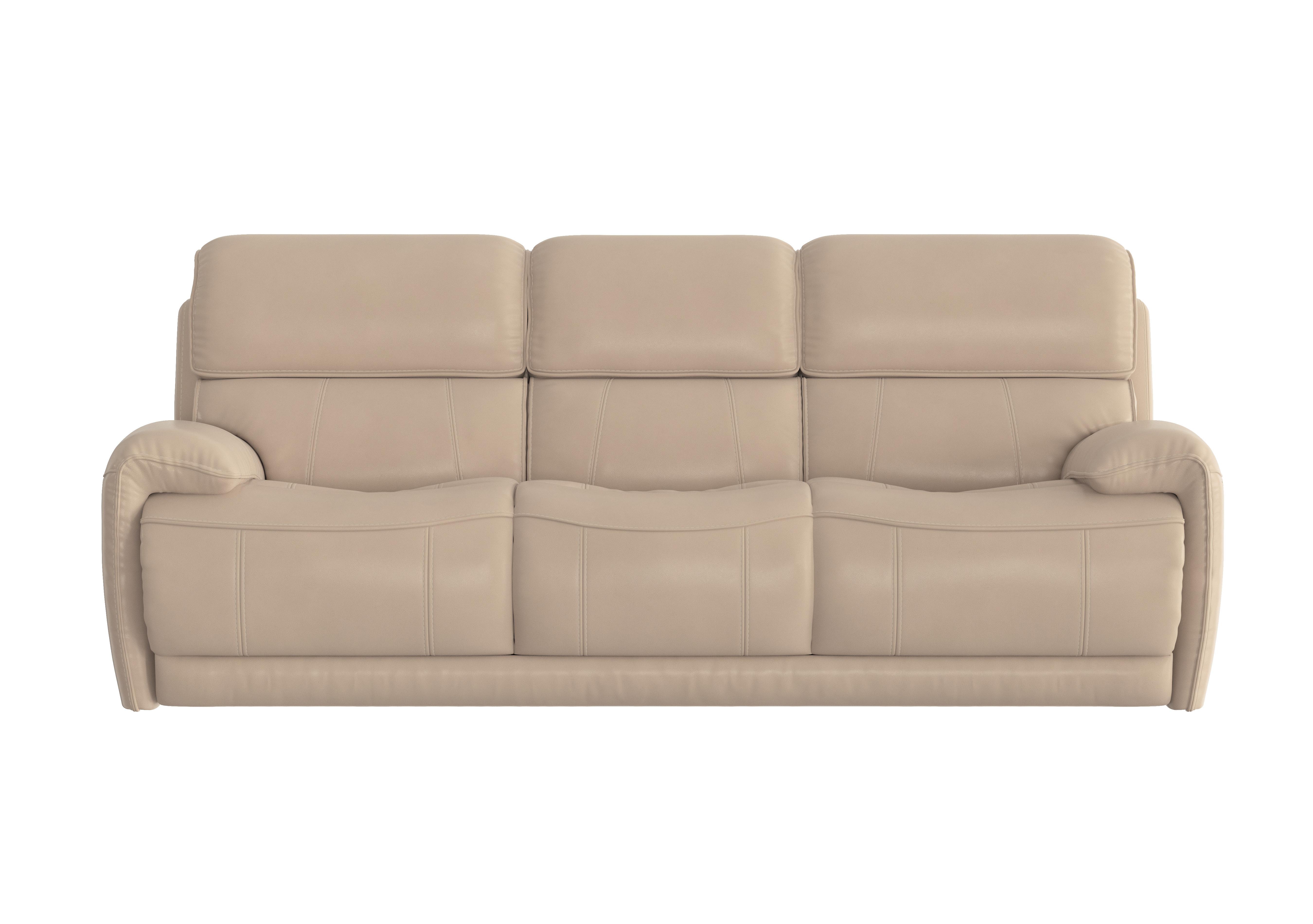 Link 3 Seater Leather Sofa in Bv-039c Pebble on Furniture Village