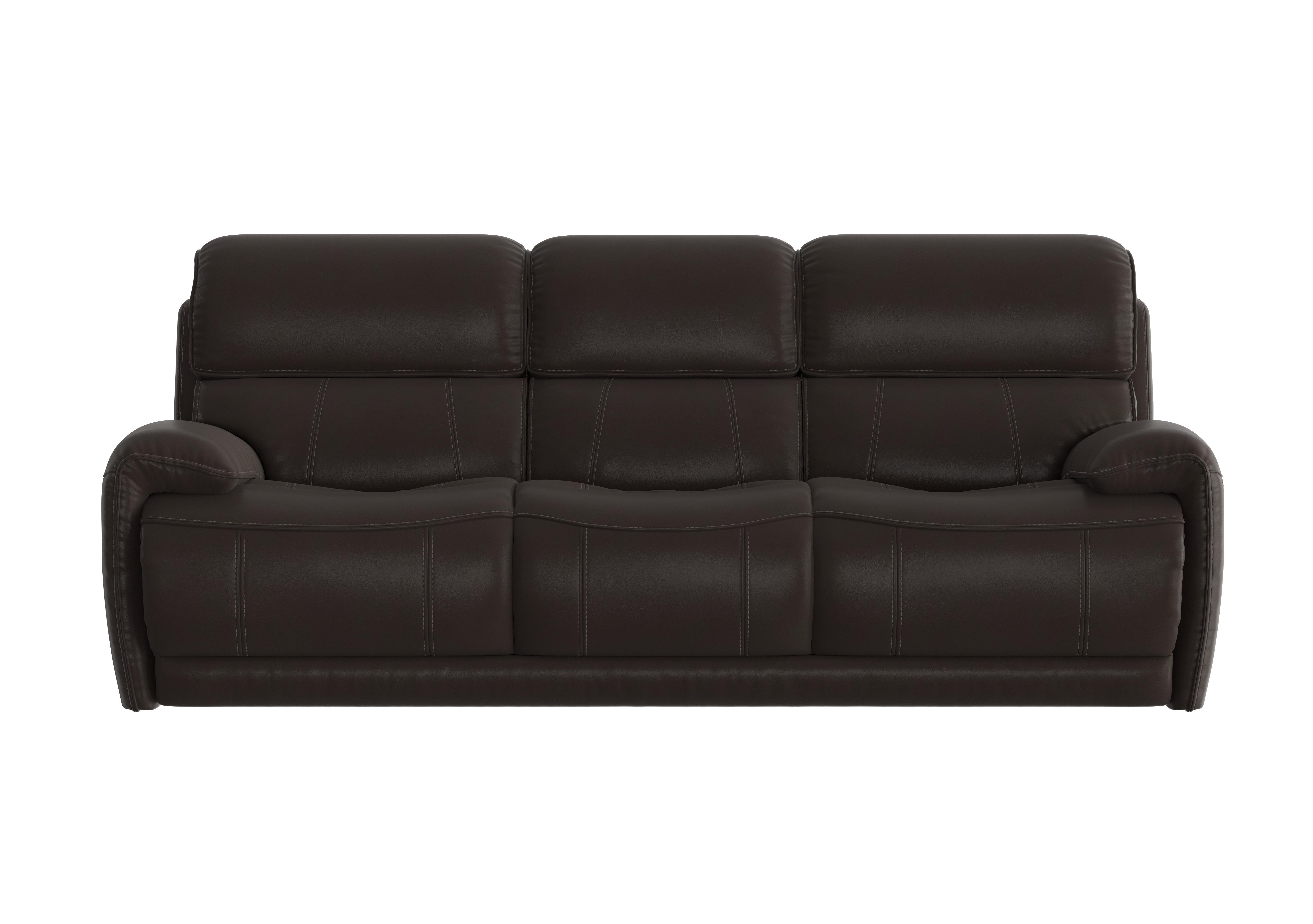 Link 3 Seater Leather Sofa in Bv-1748 Dark Chocolate on Furniture Village