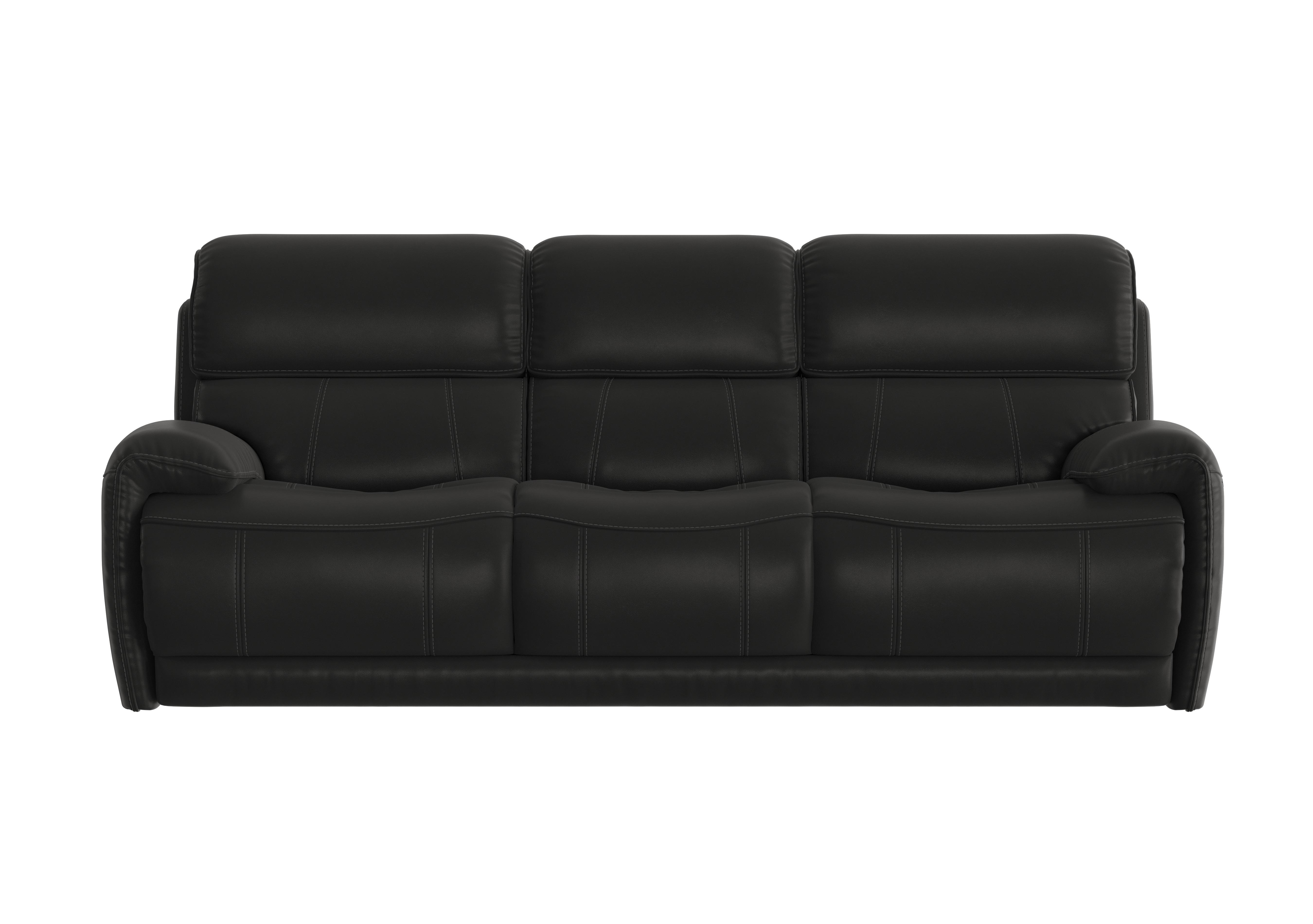 Link 3 Seater Leather Sofa in Bv-3500 Classic Black on Furniture Village