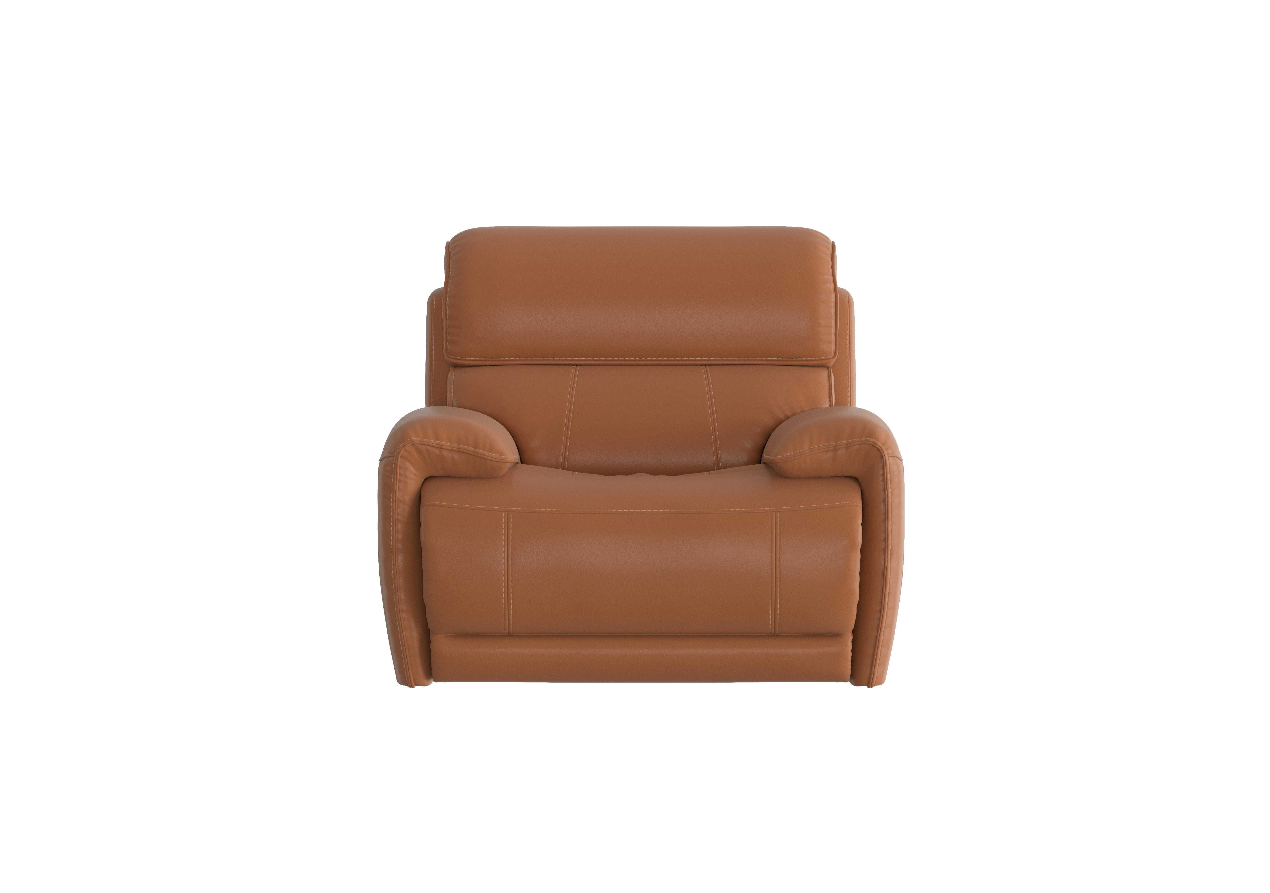 Link Leather Armchair in Nc-334e Pecan Brown on Furniture Village