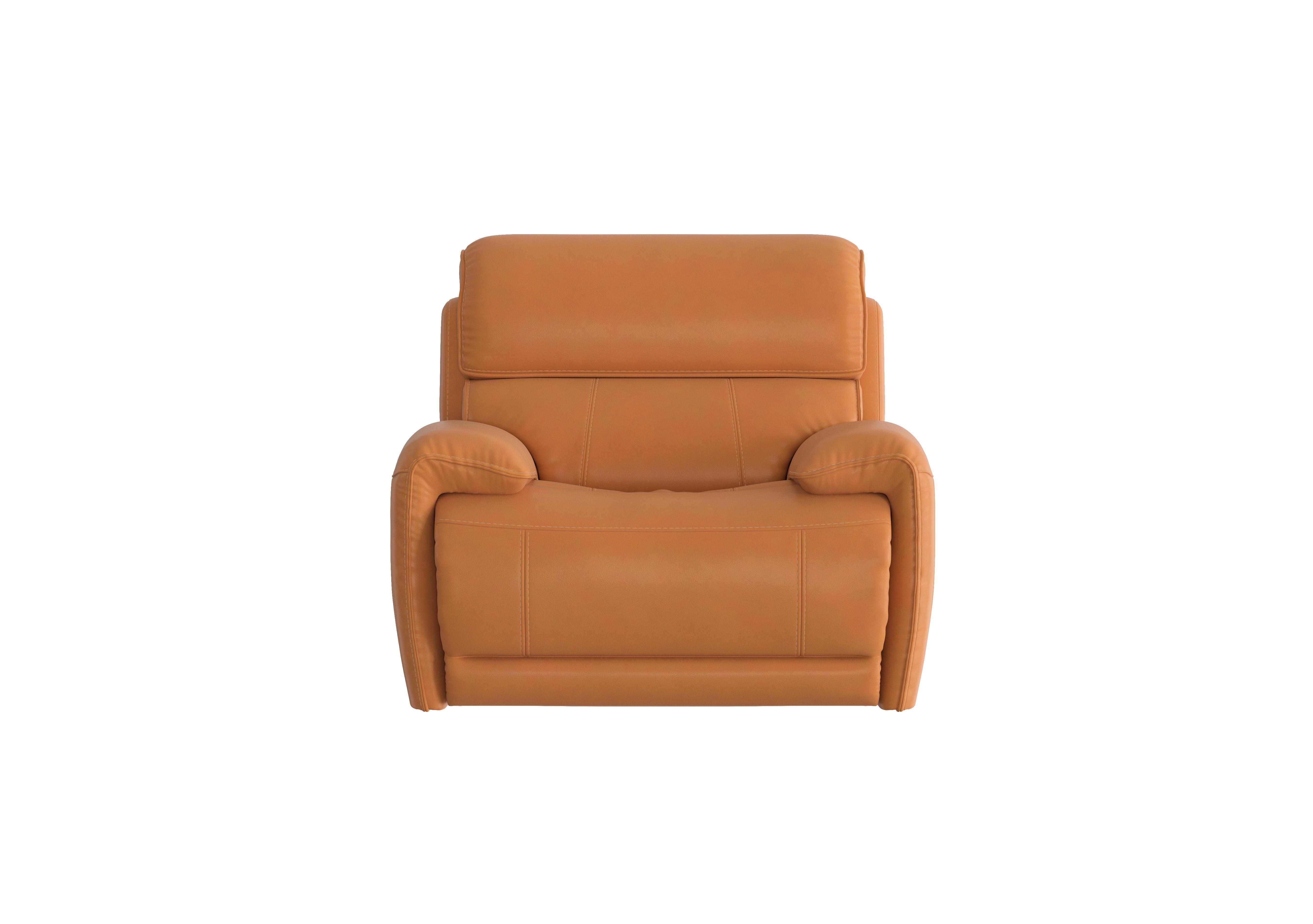 Link Leather Armchair in Nc-335e Honey Yellow on Furniture Village