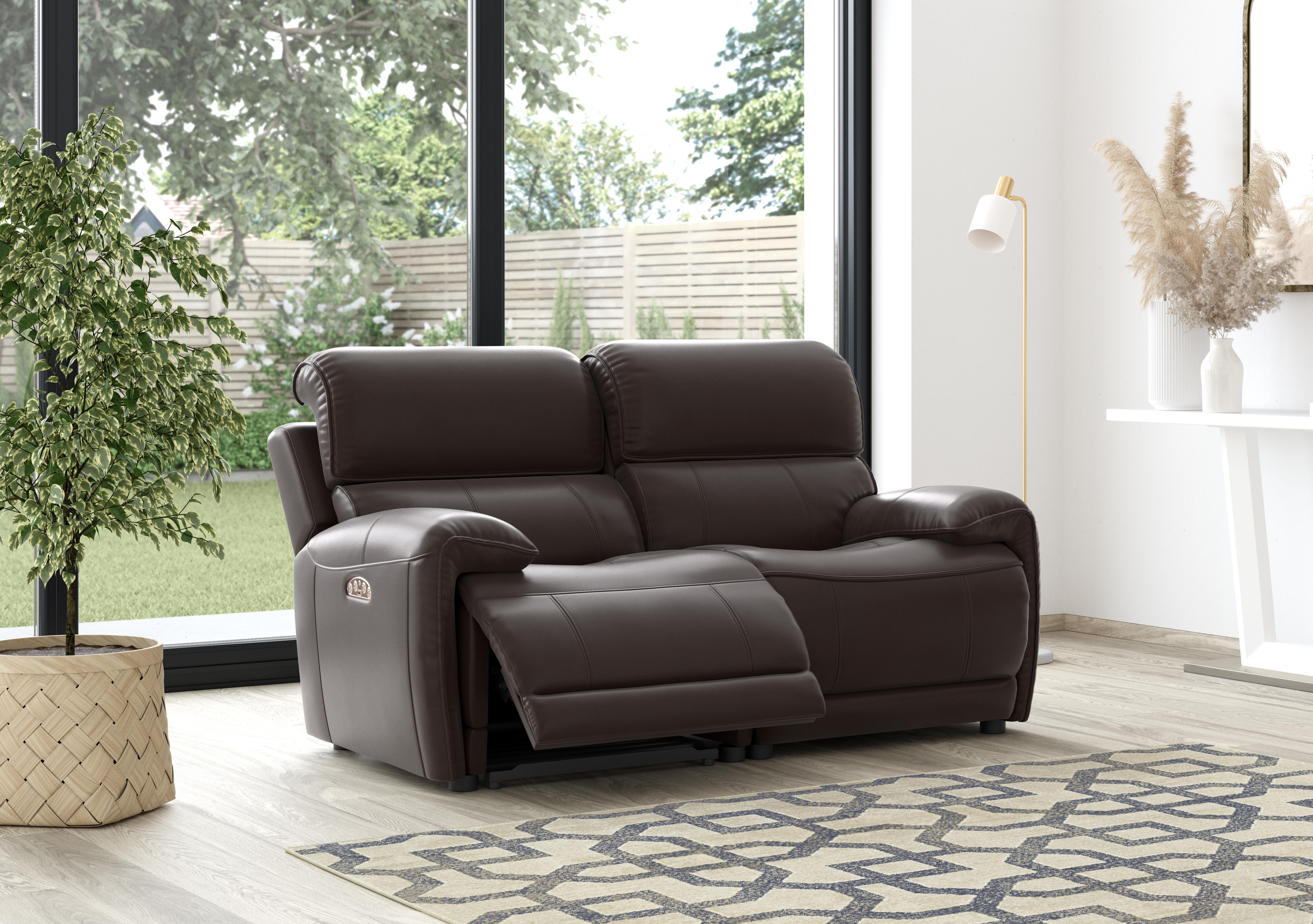 Link 2 Seater Leather Power Recliner Sofa with Power Headrests in  on Furniture Village