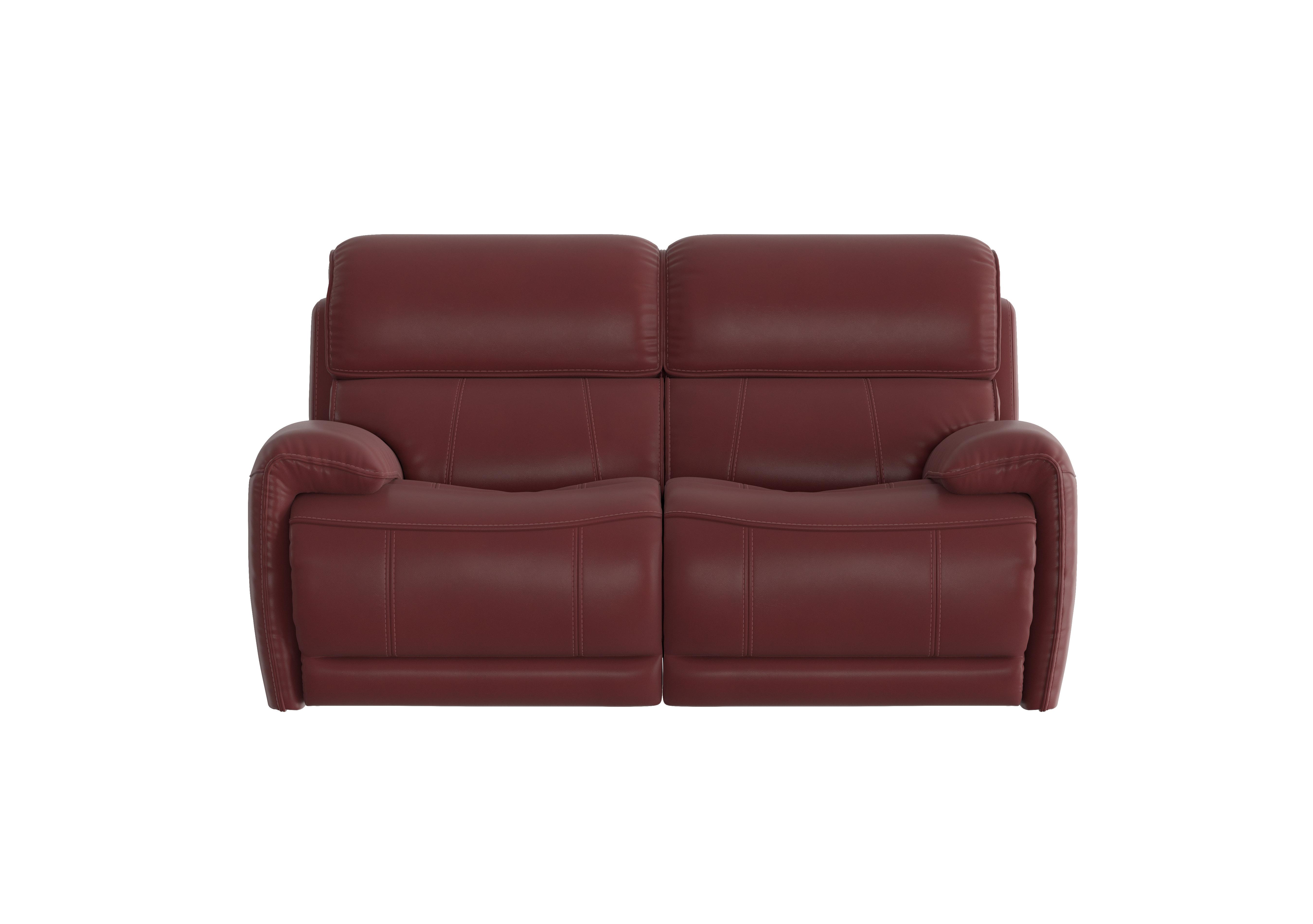 Link 2 Seater Leather Power Recliner Sofa with Power Headrests in Bv-035c Deep Red on Furniture Village