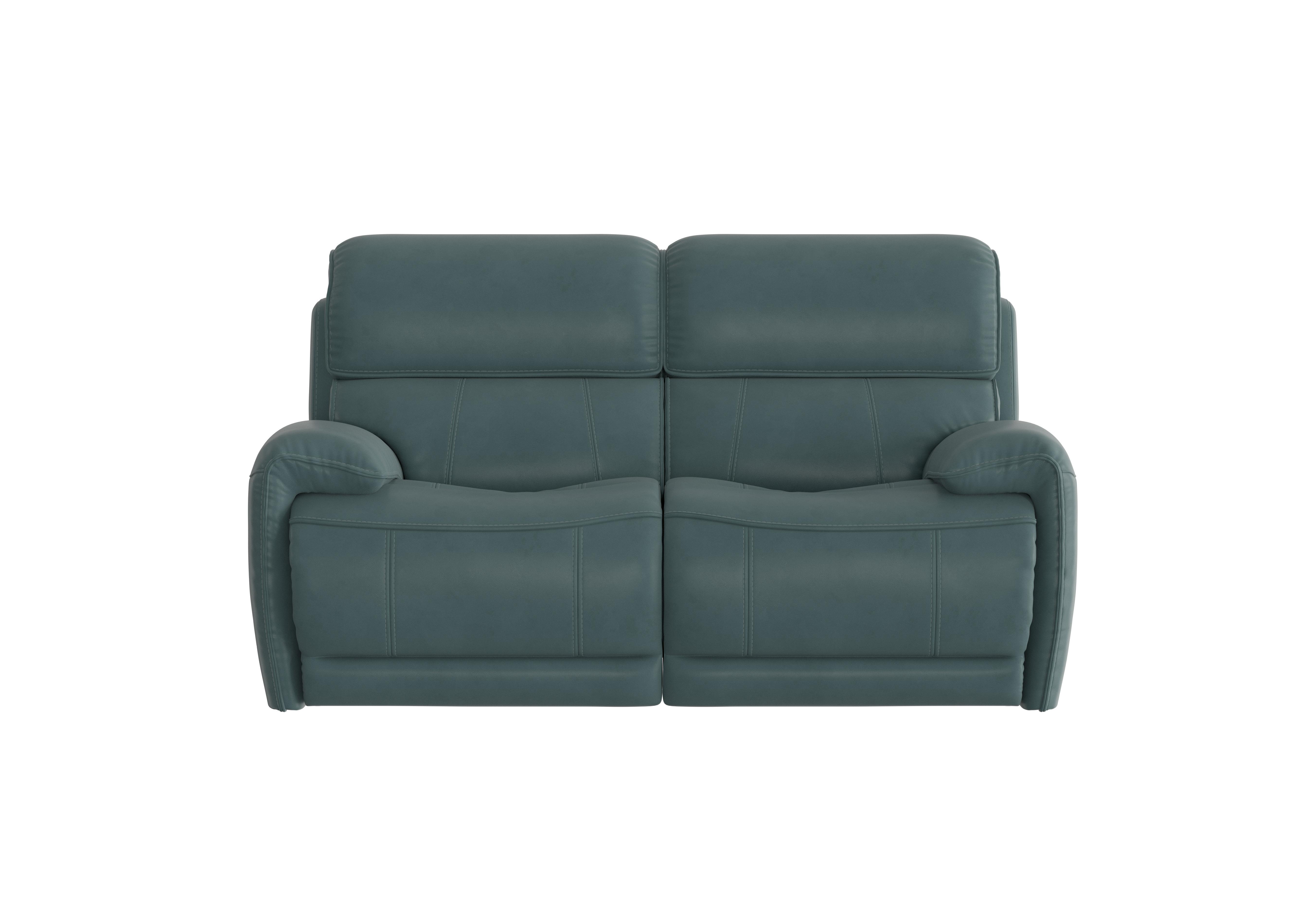 Link 2 Seater Leather Power Recliner Sofa with Power Headrests in Bv-301e Lake Green on Furniture Village