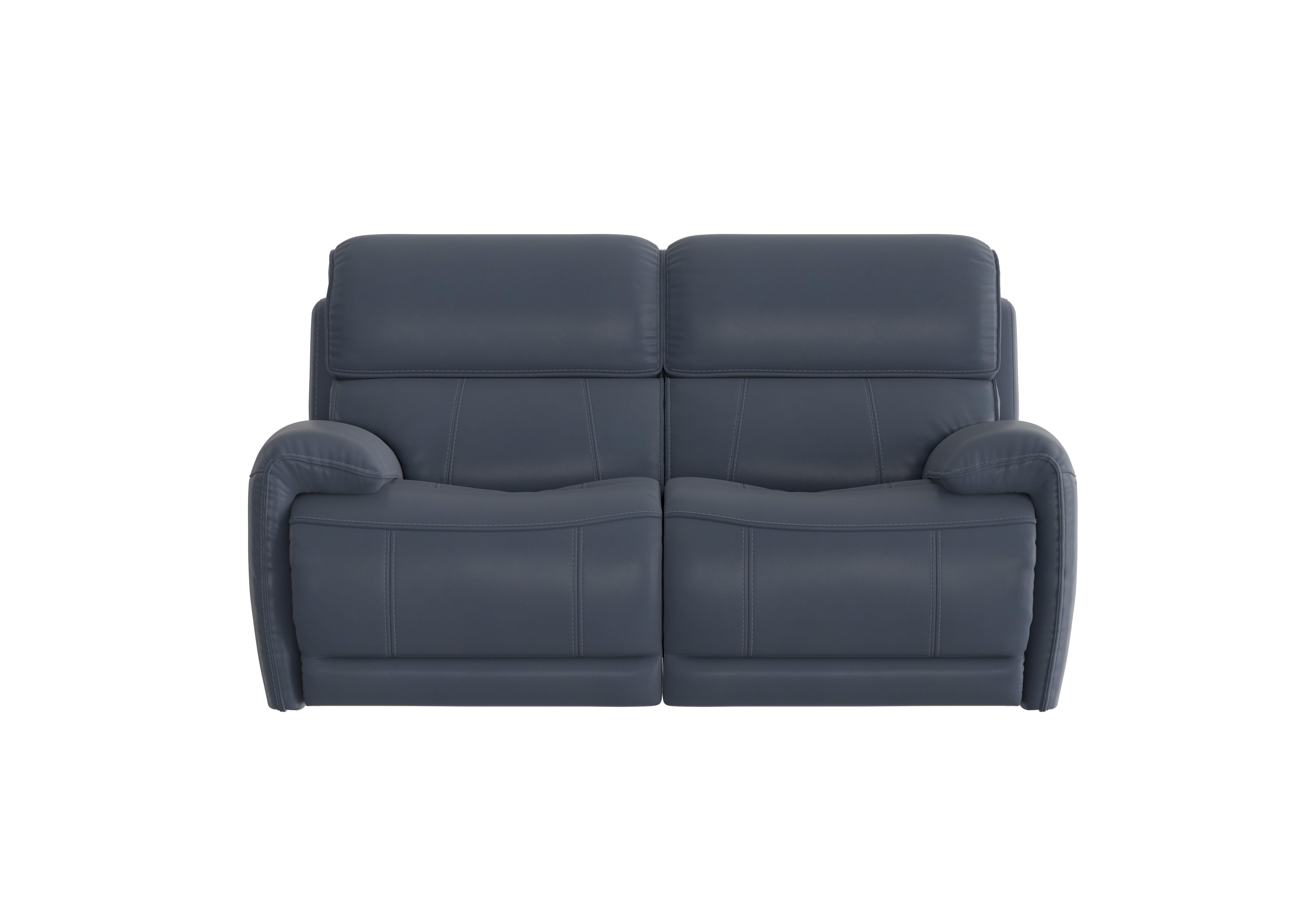 Link 2 Seater Leather Power Recliner Sofa with Power Headrests in Bv-313e Ocean Blue on Furniture Village