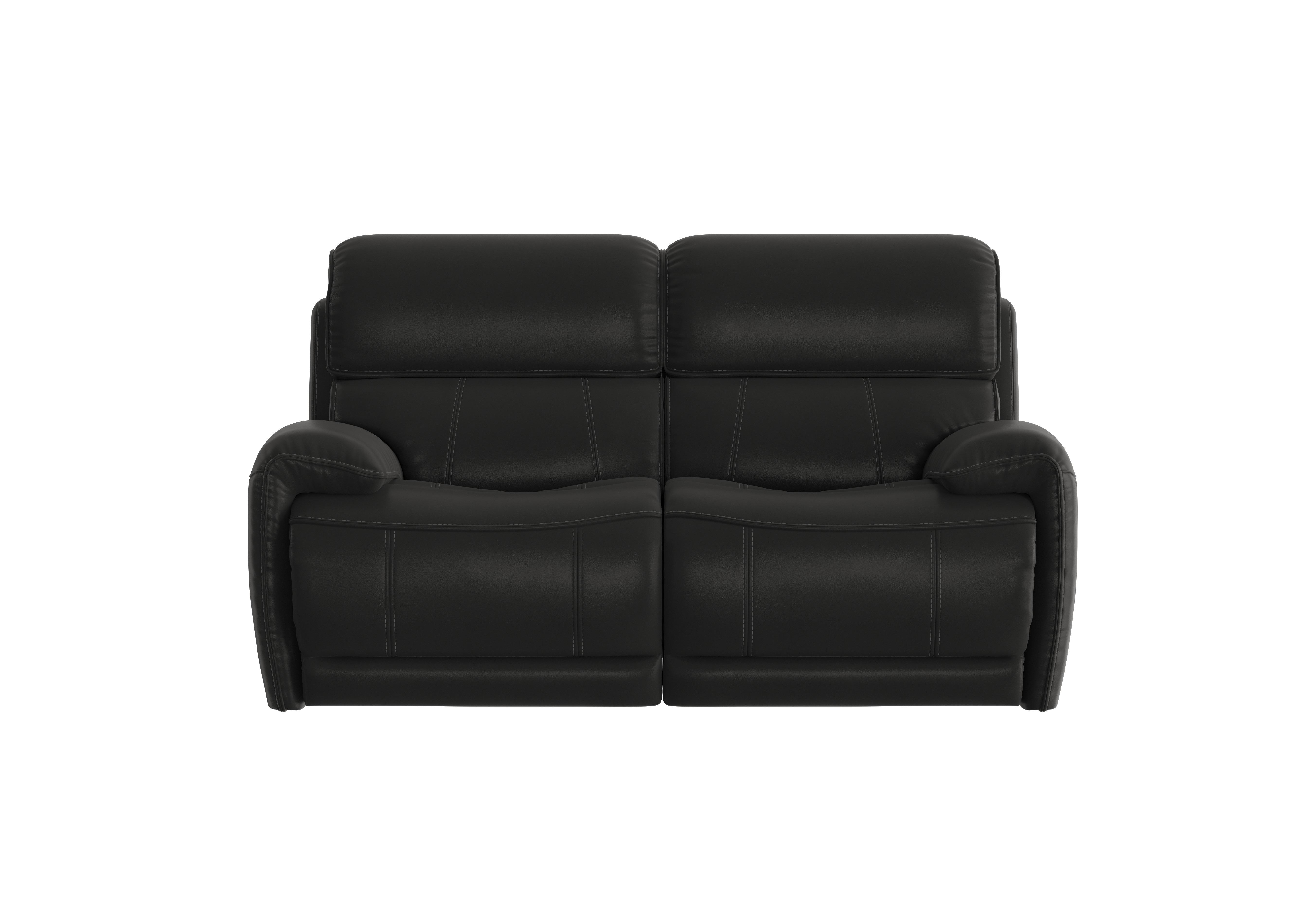 Link 2 Seater Leather Power Recliner Sofa with Power Headrests in Bv-3500 Classic Black on Furniture Village