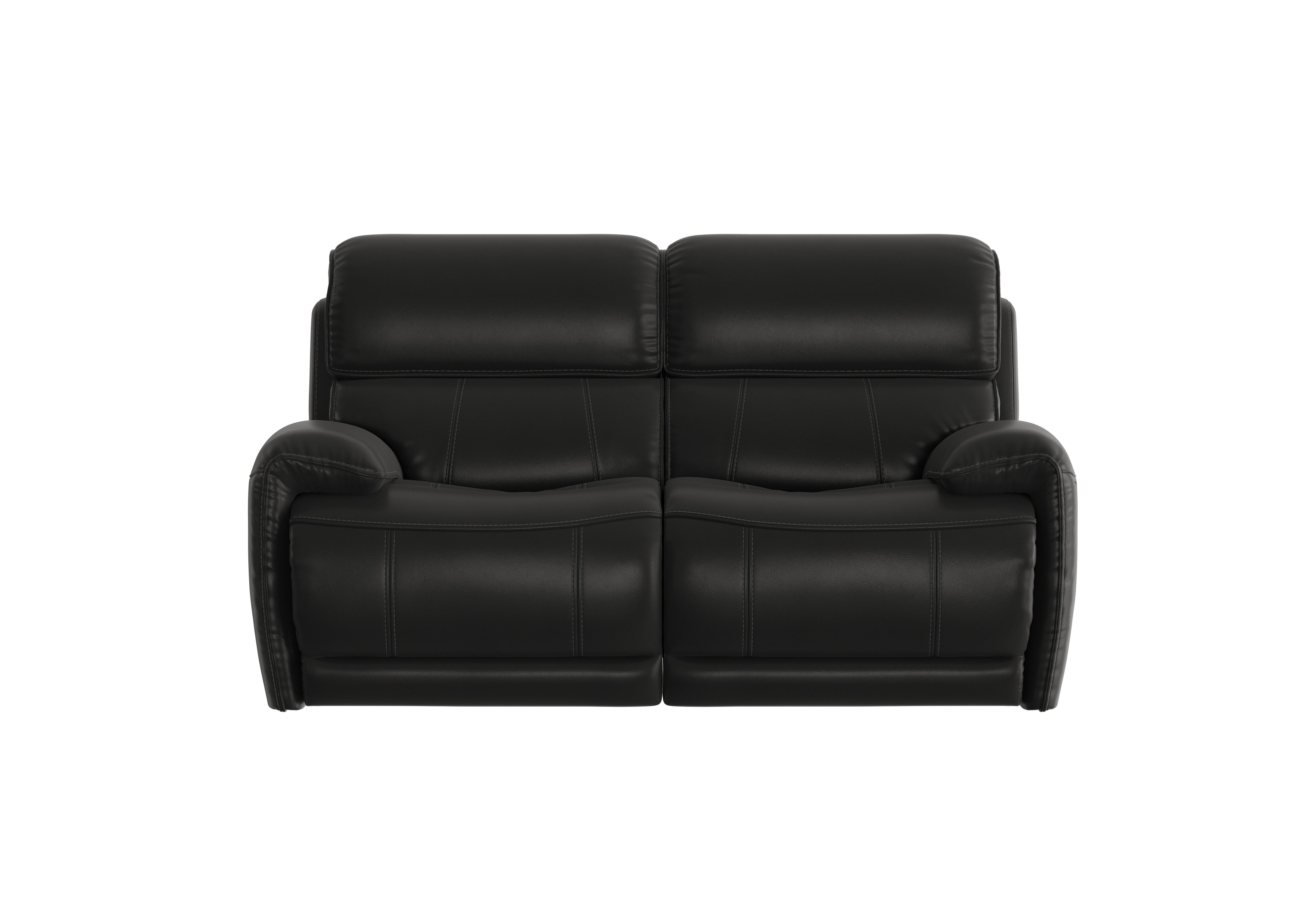 Link 2 Seater Leather Power Recliner Sofa with Power Headrests in Nc-023c Black on Furniture Village