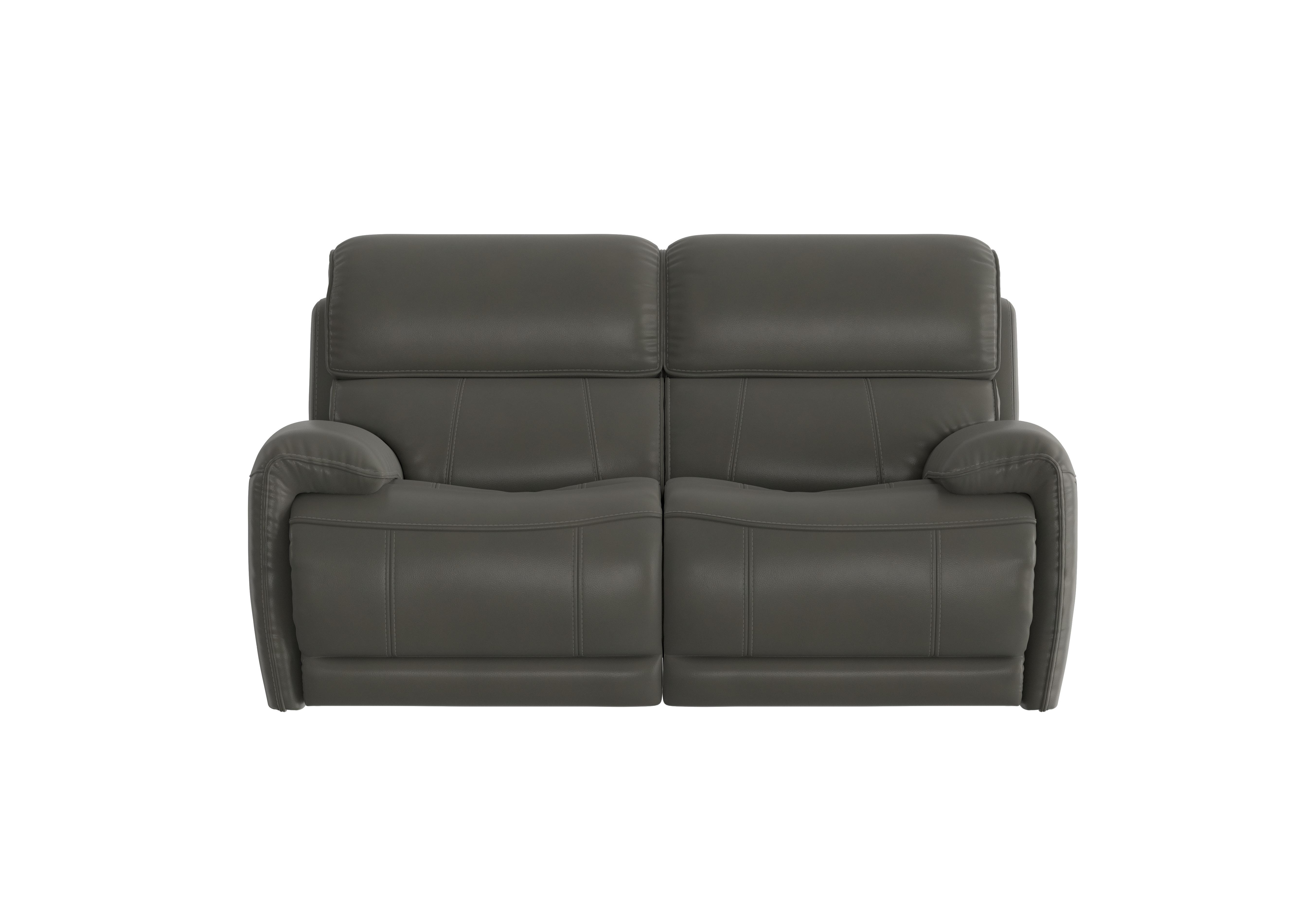 Link 2 Seater Leather Power Recliner Sofa with Power Headrests in Nc-088e Charcoal Grey on Furniture Village