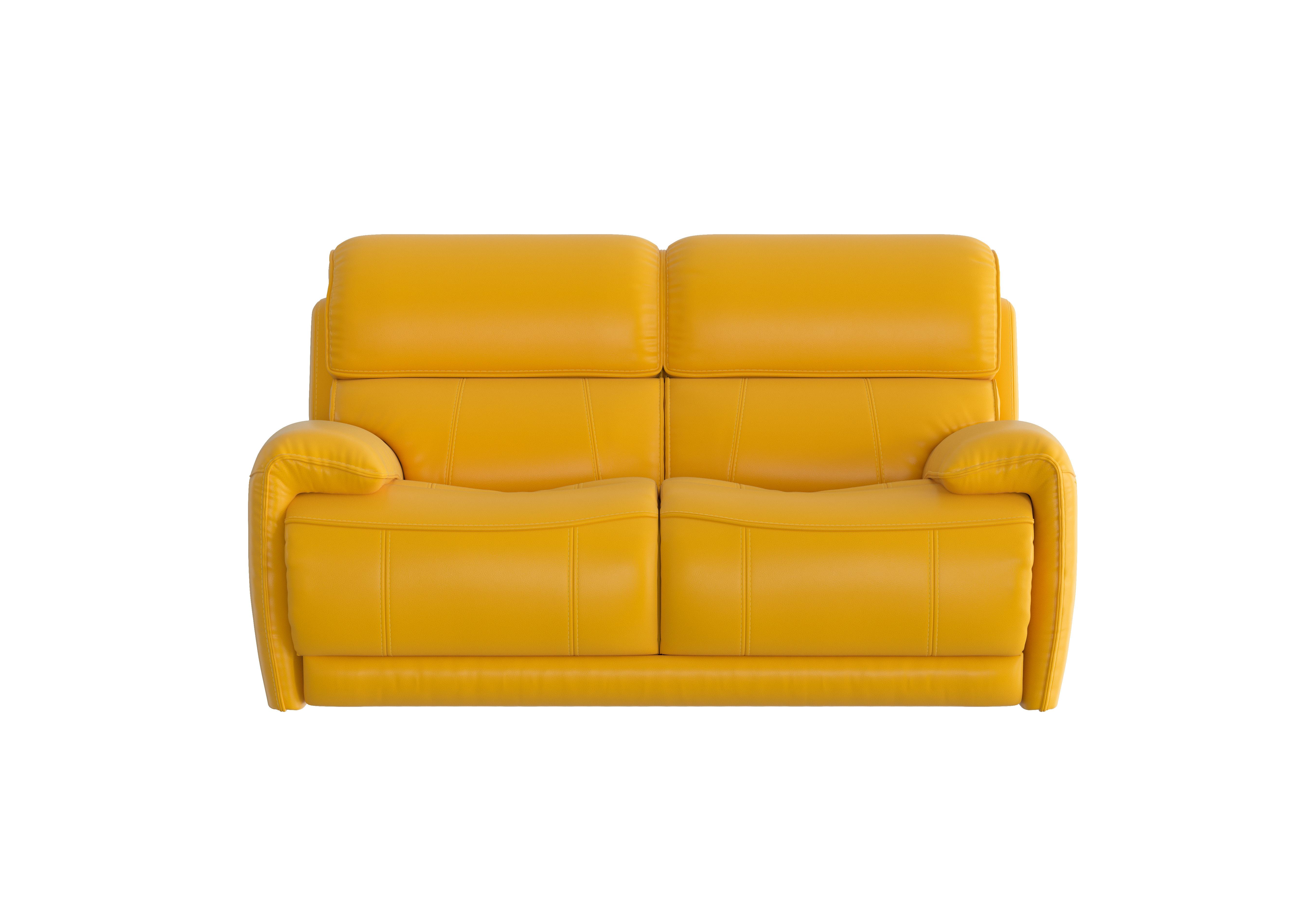 Link 2 Seater Leather Power Recliner Sofa with Power Headrests in Nc-303e Sunflower on Furniture Village