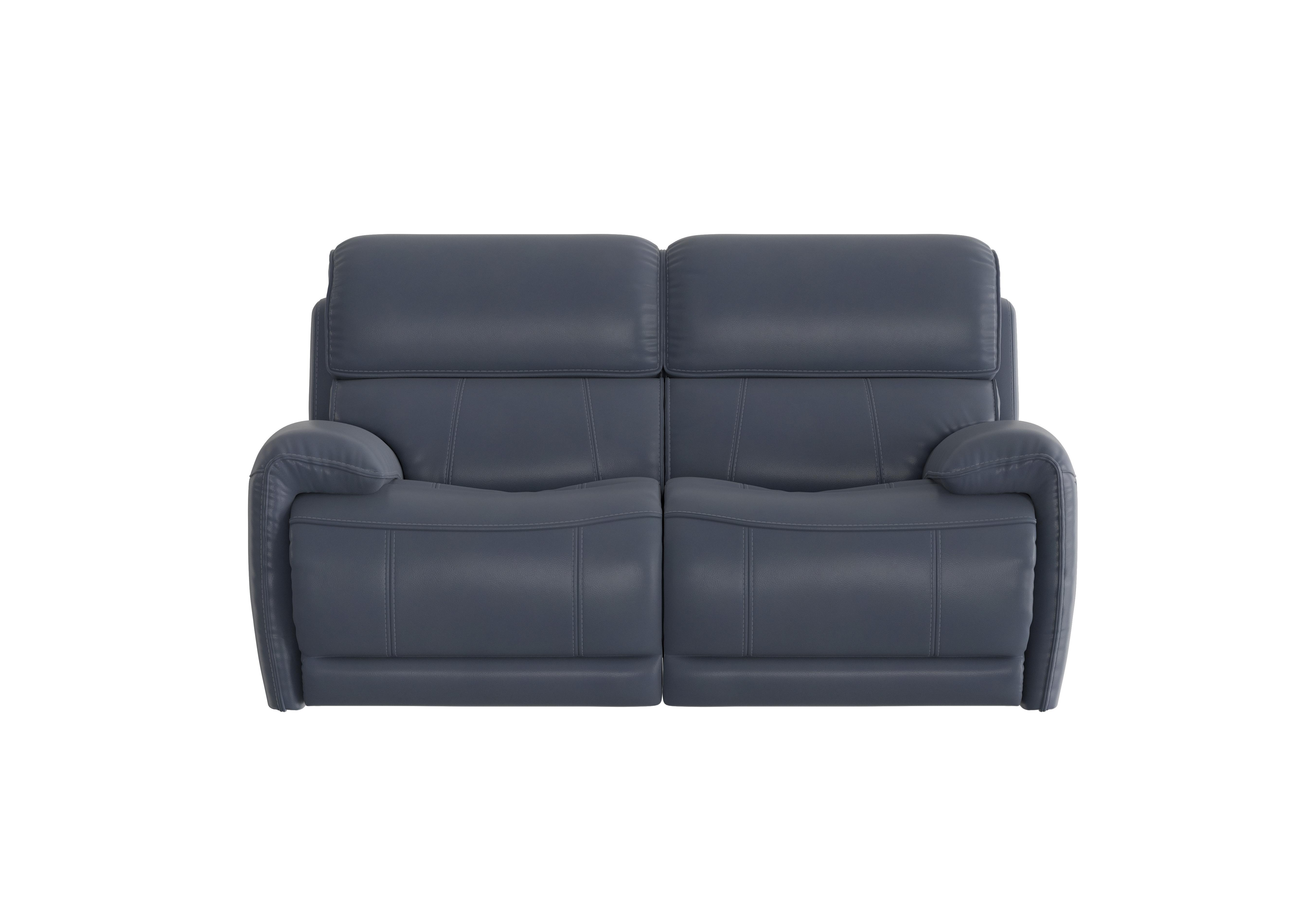 Link 2 Seater Leather Power Recliner Sofa with Power Headrests in Nc-313e Ocean Blue on Furniture Village
