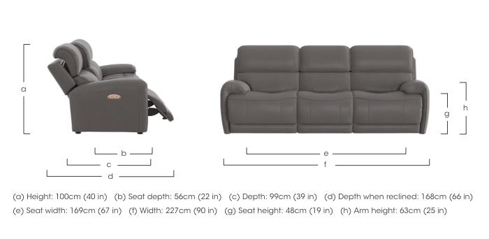 Link 3 Seater Leather Power Recliner Sofa with Power Headrests in  on Furniture Village