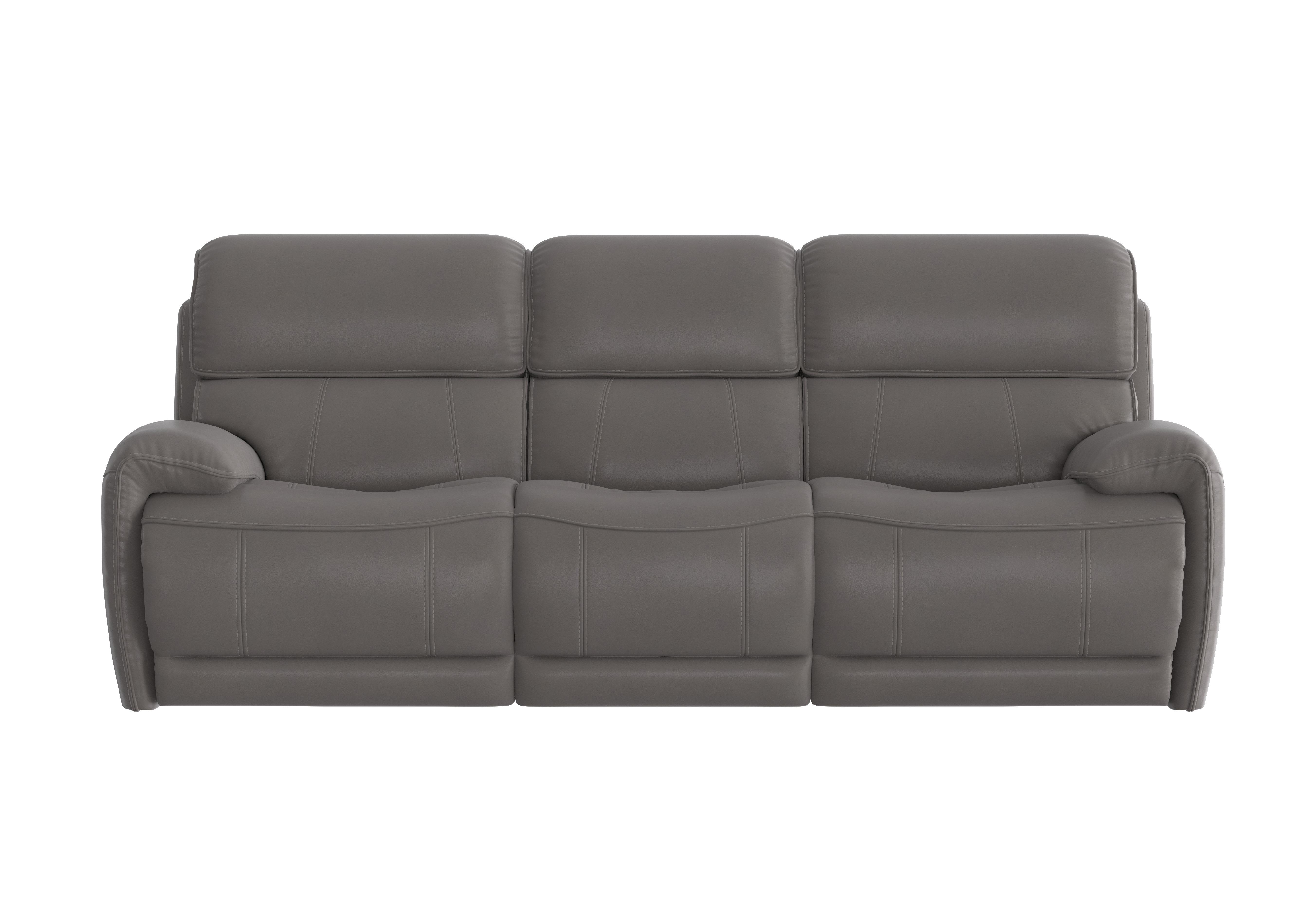 Link 3 Seater Leather Power Recliner Sofa with Power Headrests in Bv-042e Elephant on Furniture Village