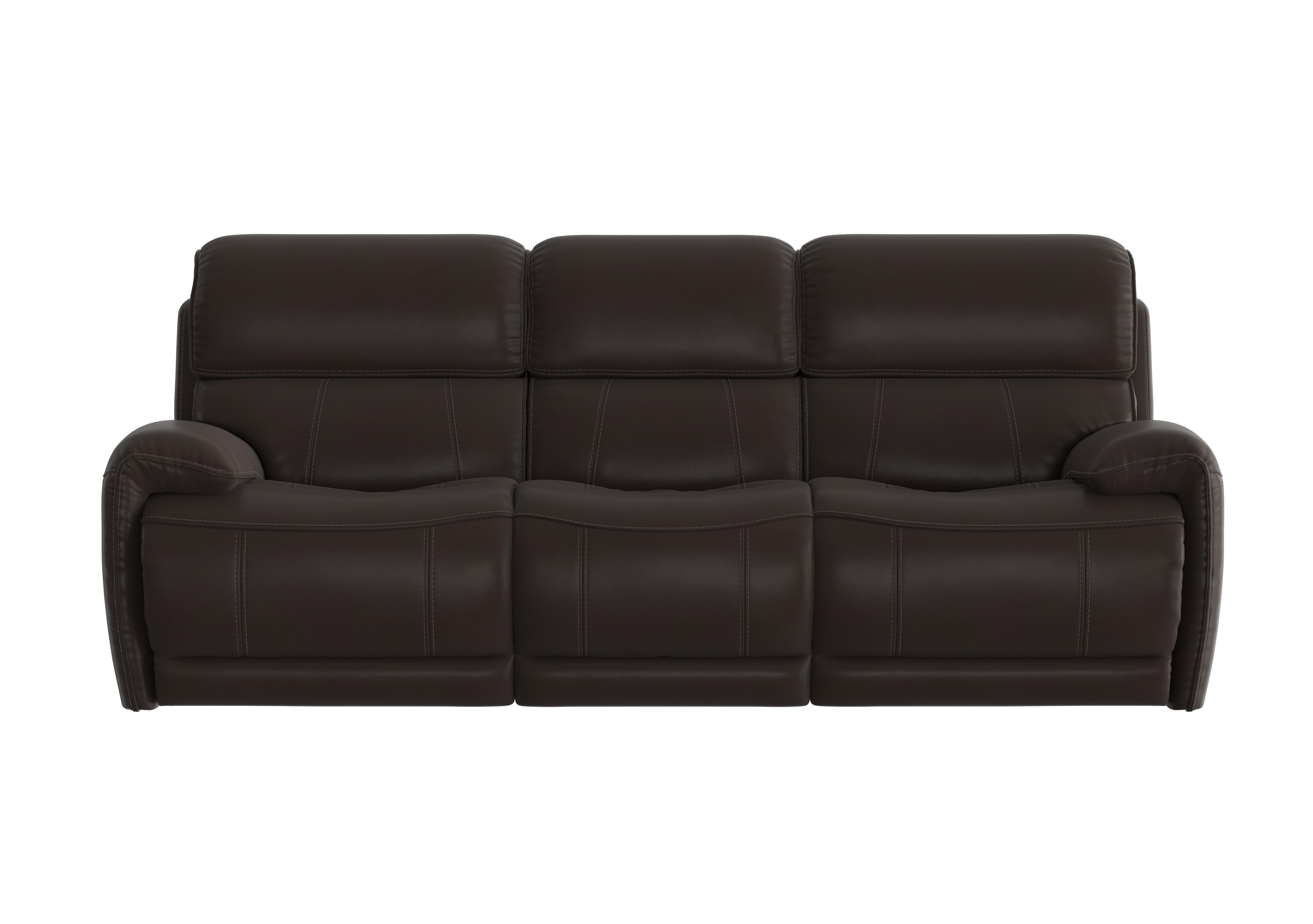 Link 3 Seater Leather Power Recliner Sofa with Power Headrests in Bv-1748 Dark Chocolate on Furniture Village