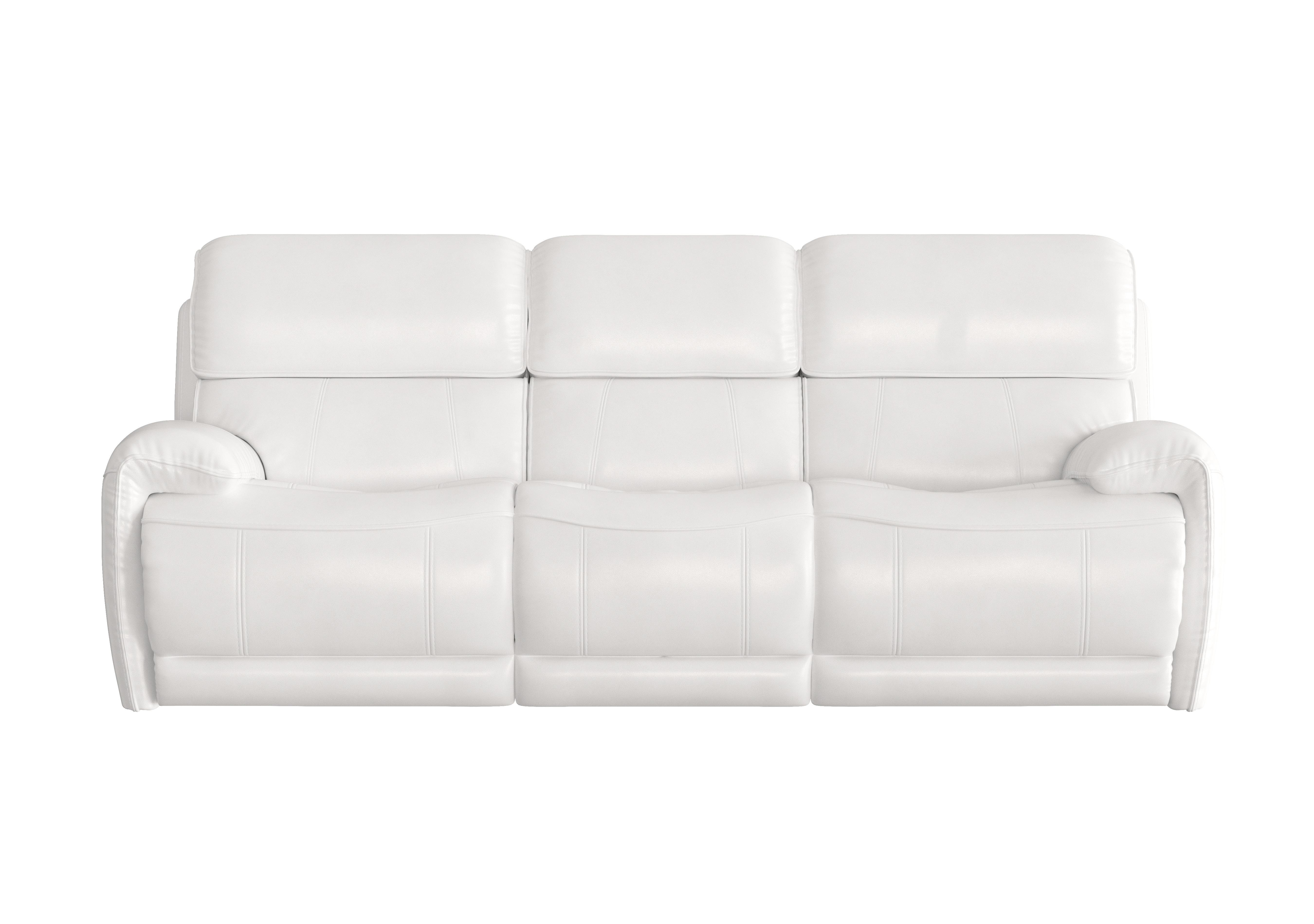 Link 3 Seater Leather Power Recliner Sofa with Power Headrests in Bv-744d Star White on Furniture Village