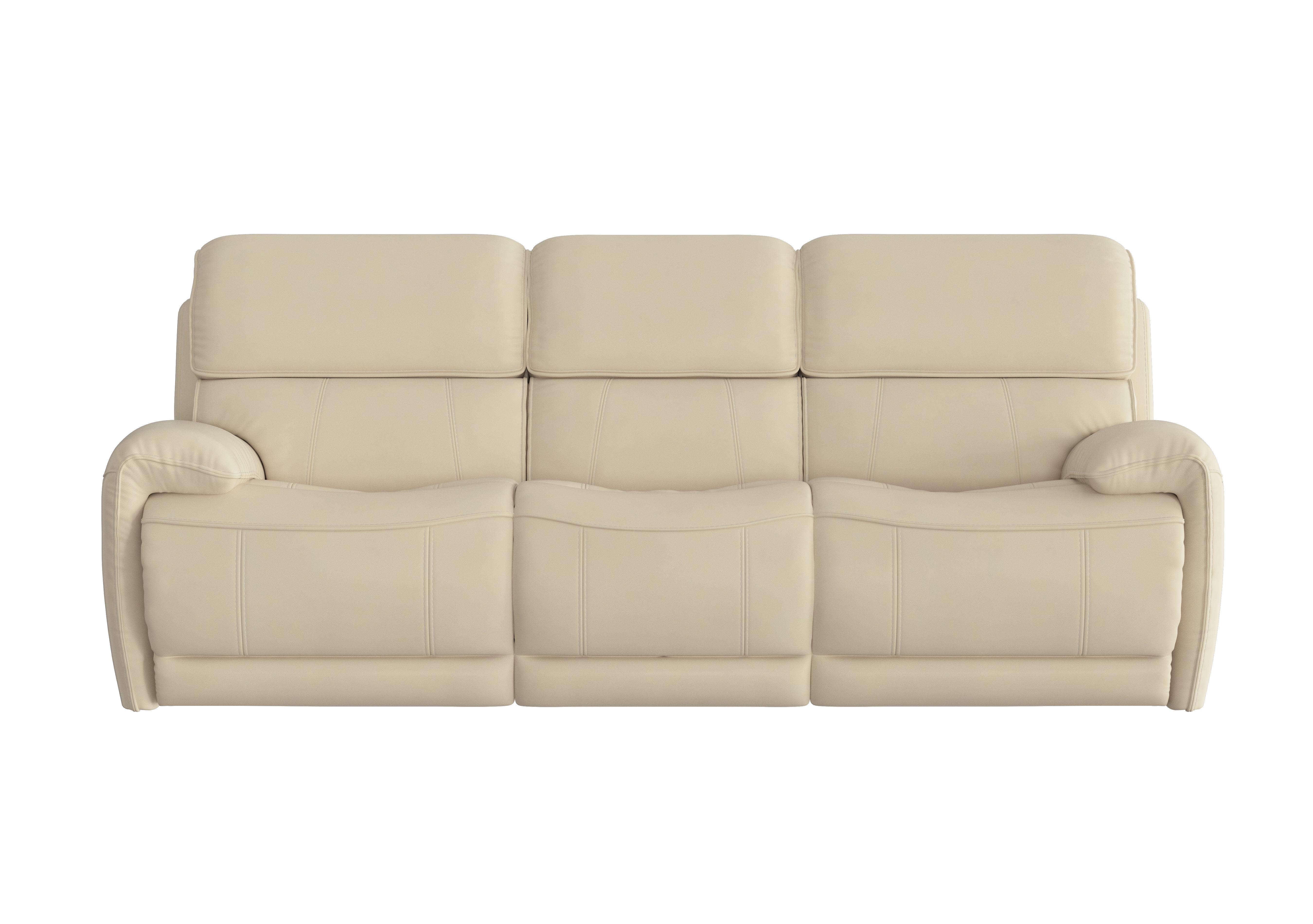 Link 3 Seater Leather Power Recliner Sofa with Power Headrests in Bv-862c Bisque on Furniture Village